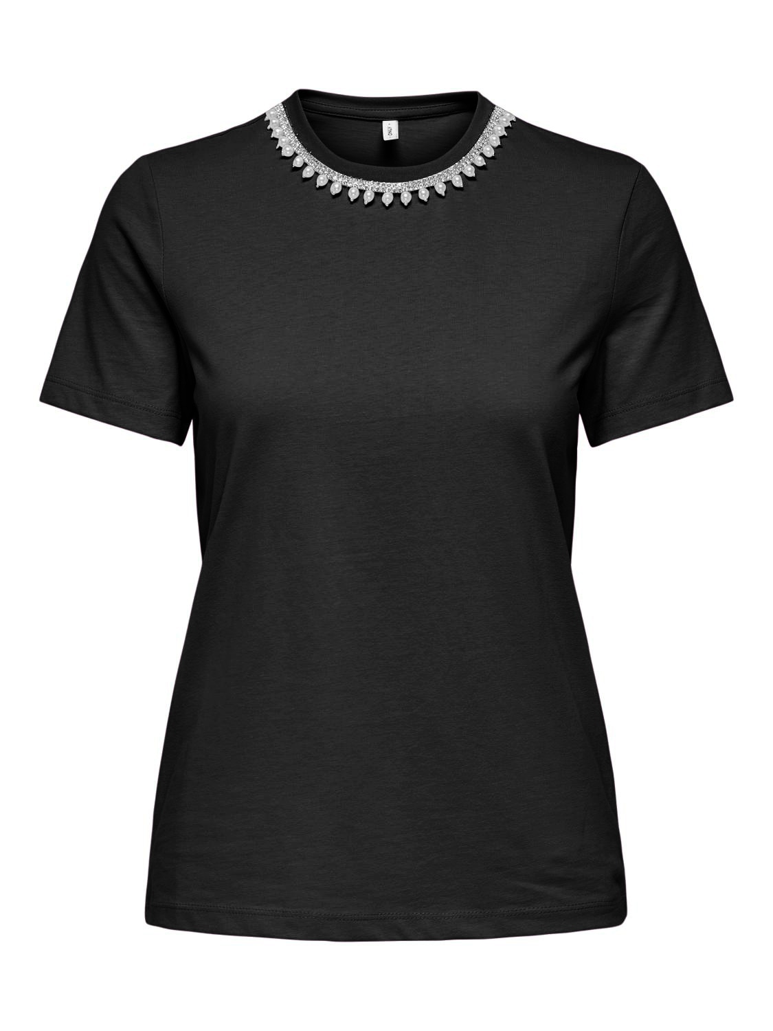 Image of ONLY Kurzarmshirt "ONLJOLLY LIFE S/S REG PEARL TOP JRS"