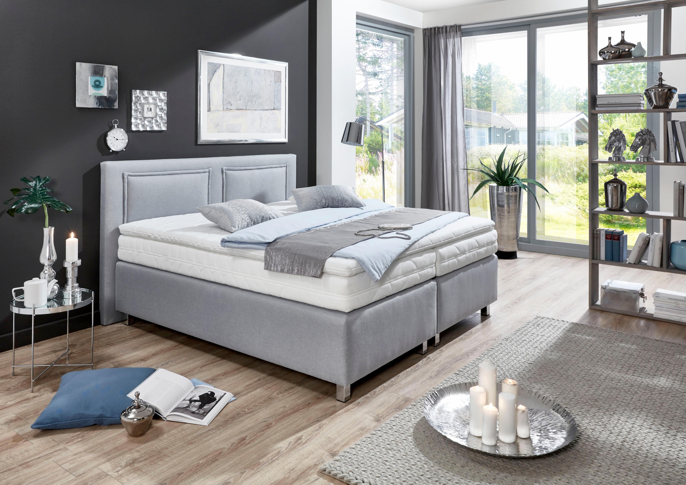 Westfalia Schlafkomfort Boxspringbett, inkl. Kaltschaum-Topper und Zierkissen