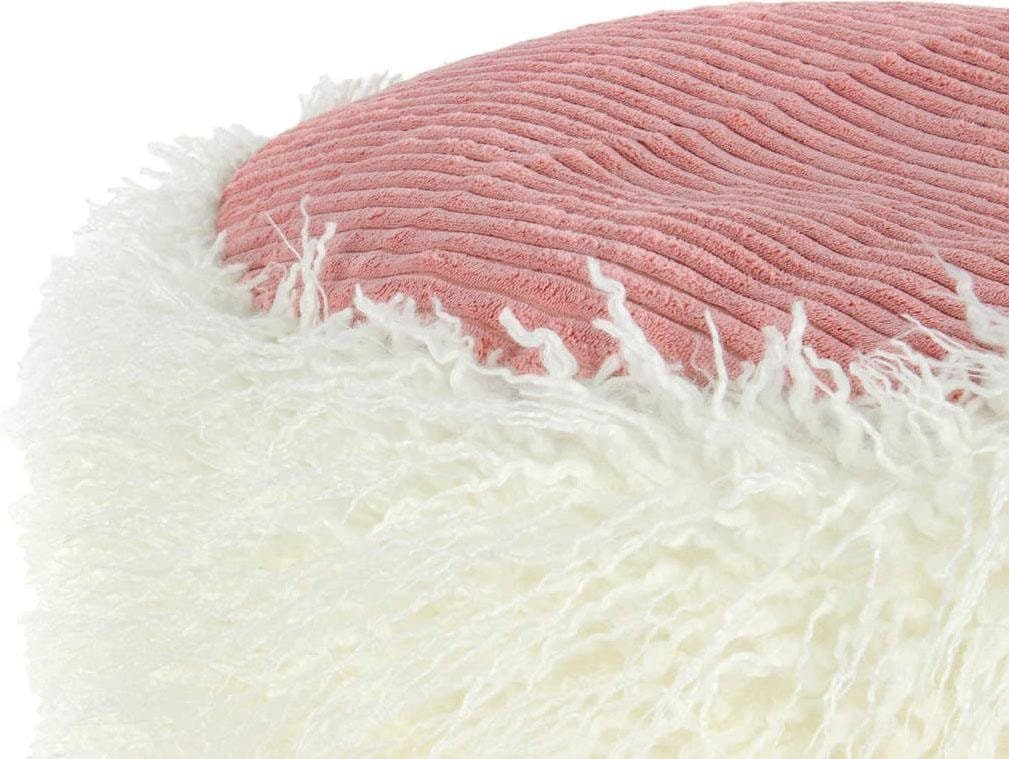 Kayoom Pouf »Fellpouf Bobtail 125, Fellhocker in zweifarbigem Design«, (1 St.), modern, dekorativ, kindersicherer Reissverschluss an der Unterseite