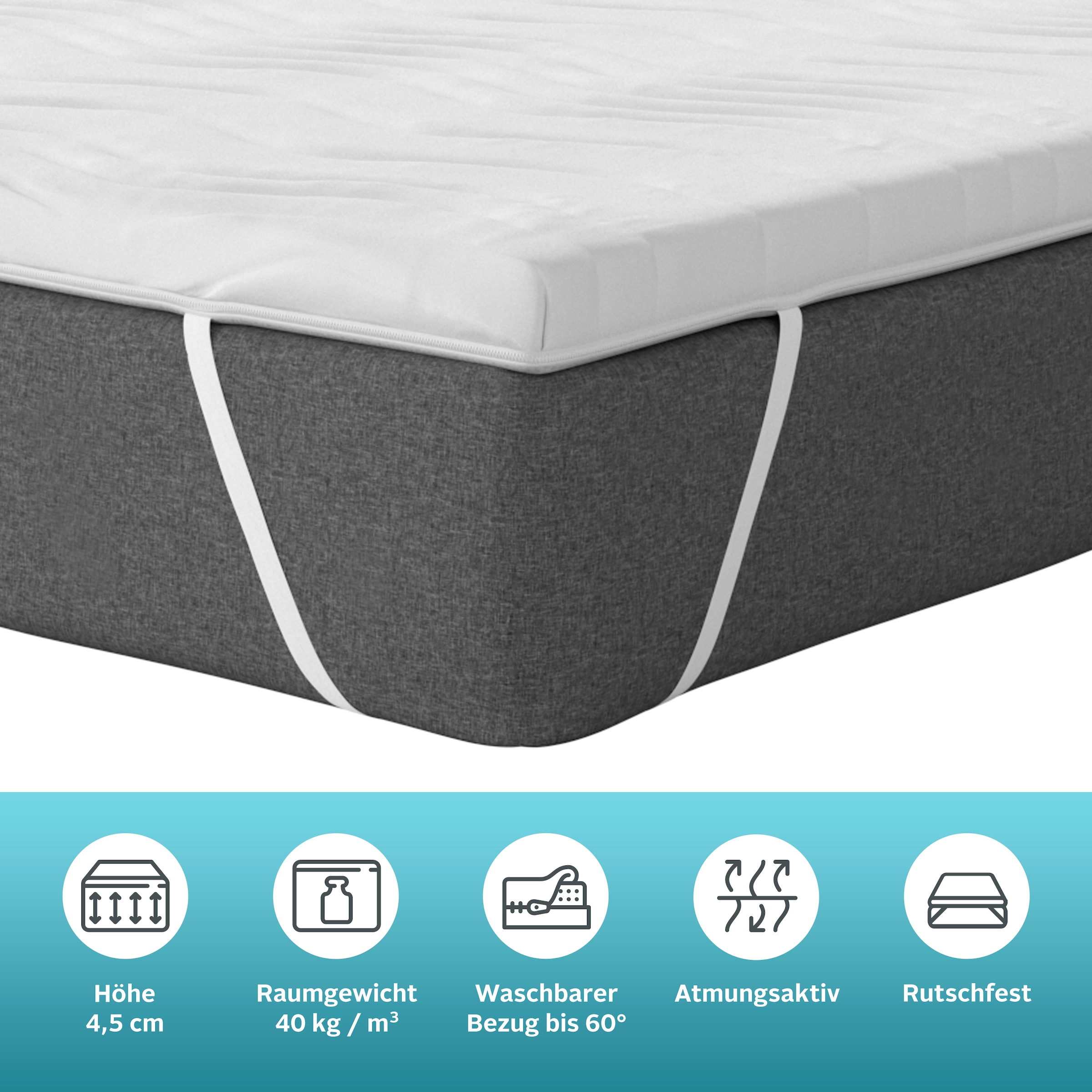 GOODproduct »Sangsjon, Topper 90x200 cm,180x200 cm« matelas, lit boxspring, adapté aux allergiques (allergiques aux acariens)