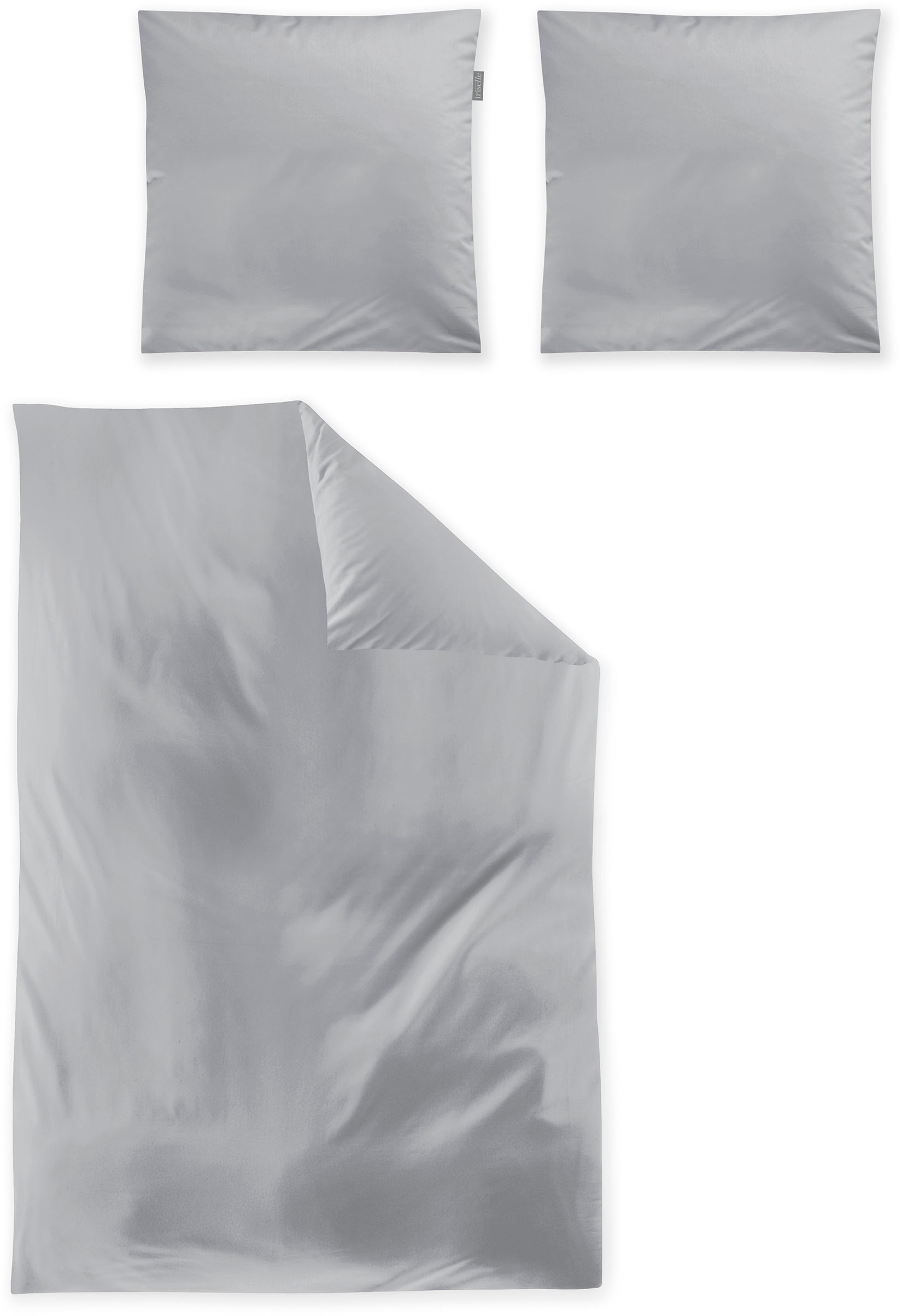 Irisette Bettwäsche »Premium Satin Bettwäsche Paris«, hochwertige Uni Premium Bettwäsche mit Reissverschluss, 100% Baumwolle