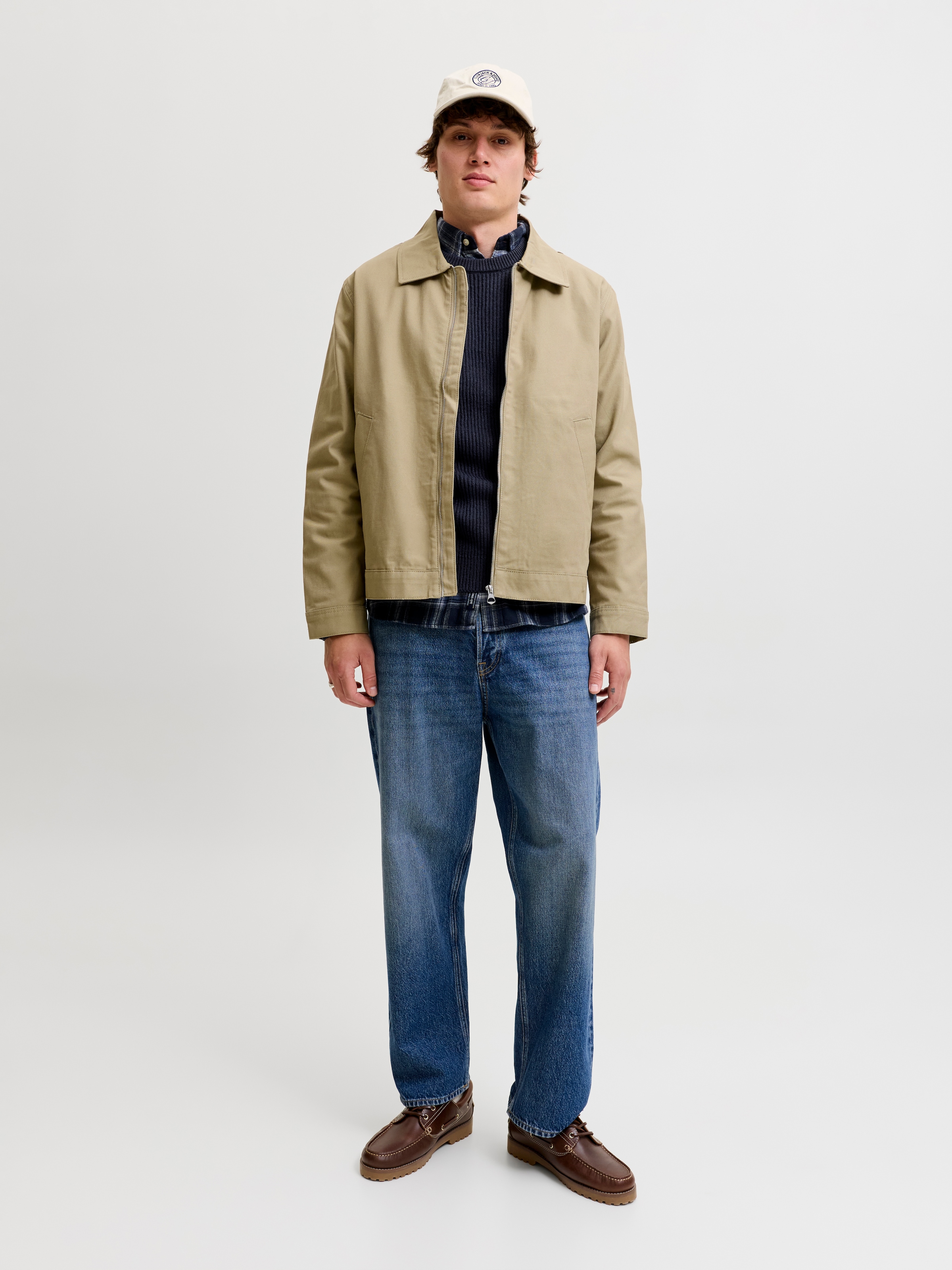 Jack & Jones Rundhalspullover »JJPANNEL KNIT CREW NECK AW26« Materialmix, regular fit