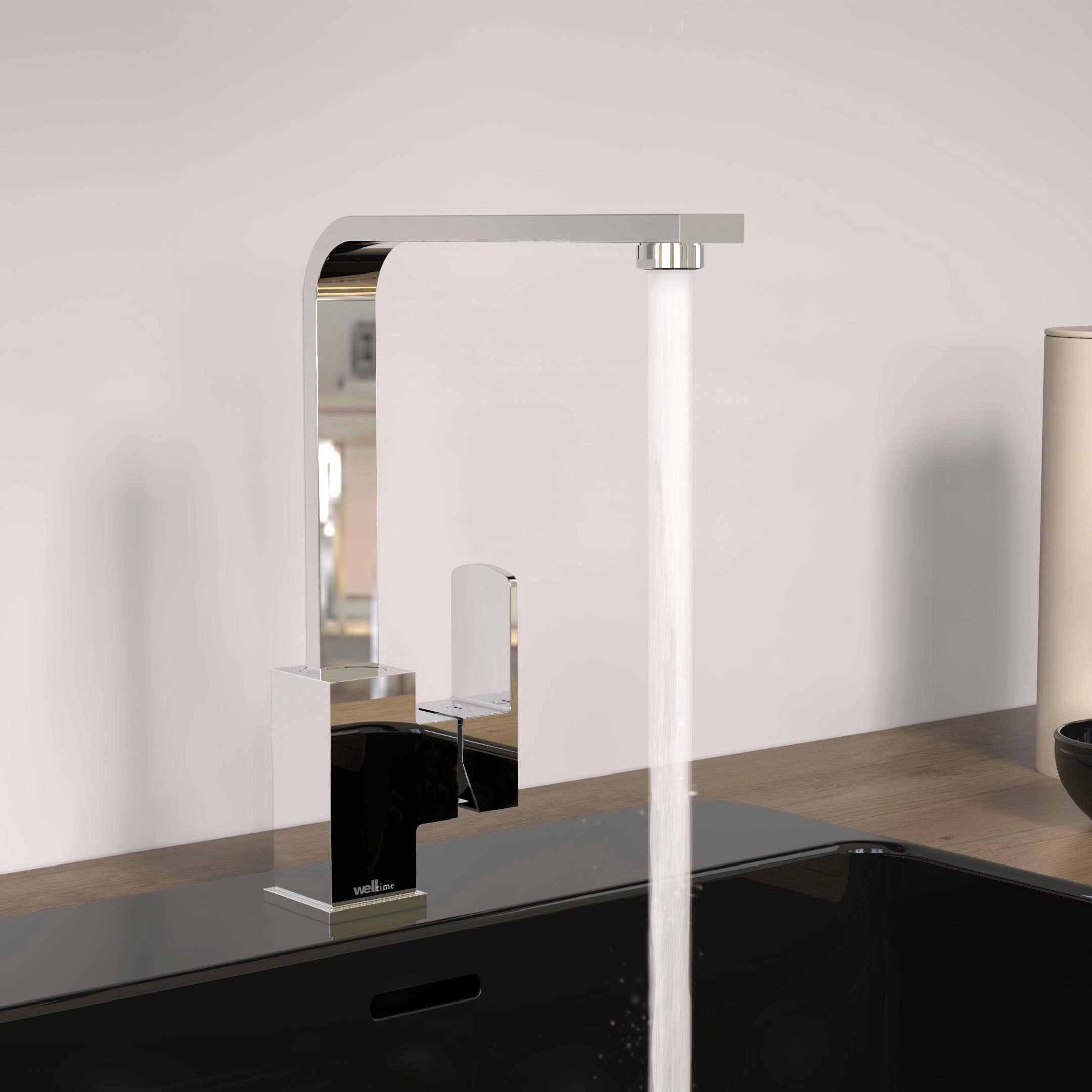 welltime Küchenarmatur »Viktoria« Design-Armatur für Küchenspüle, eckig