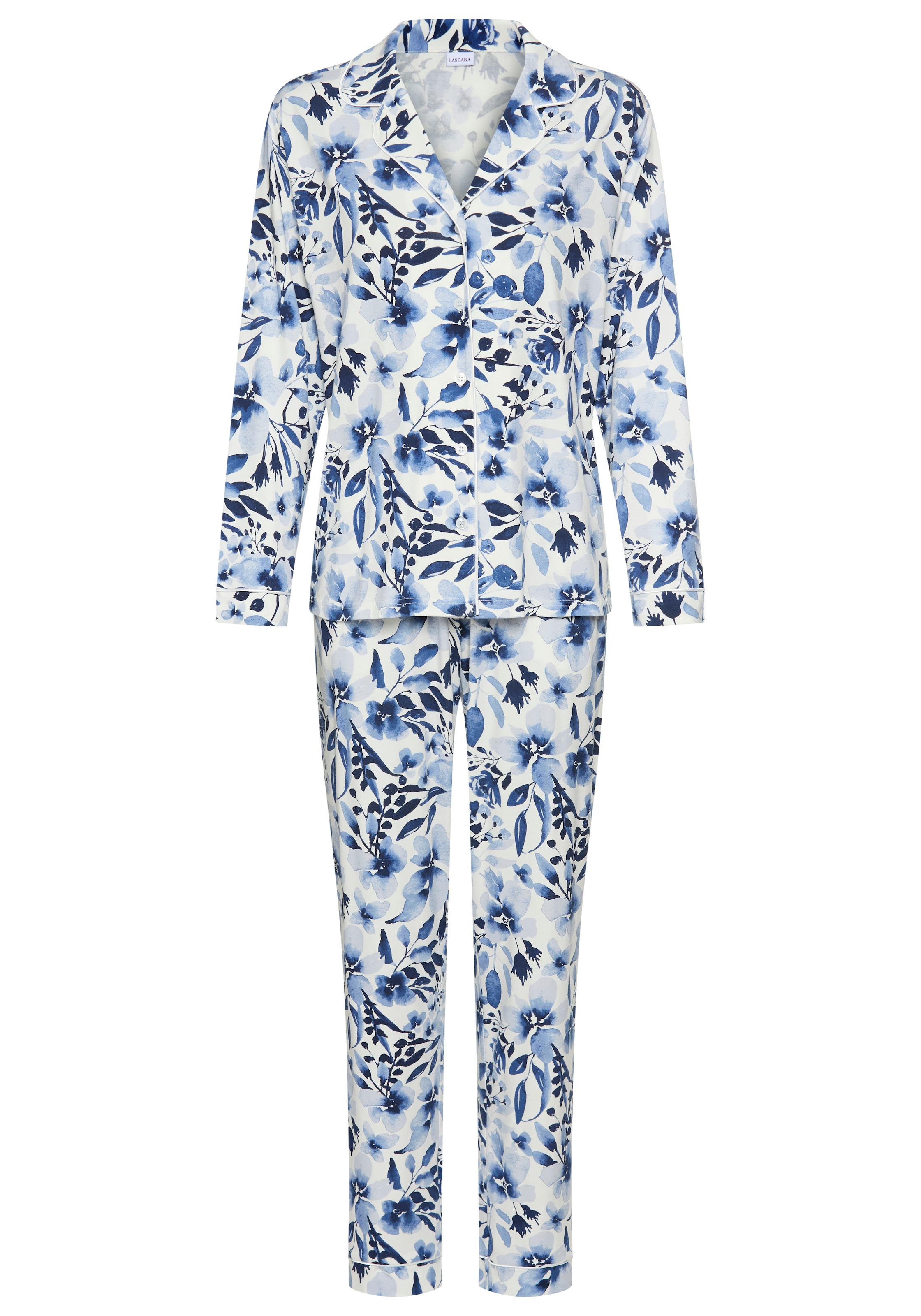 LASCANA Pyjama Ensemble, 2 mit Blumen-Alloverprint
