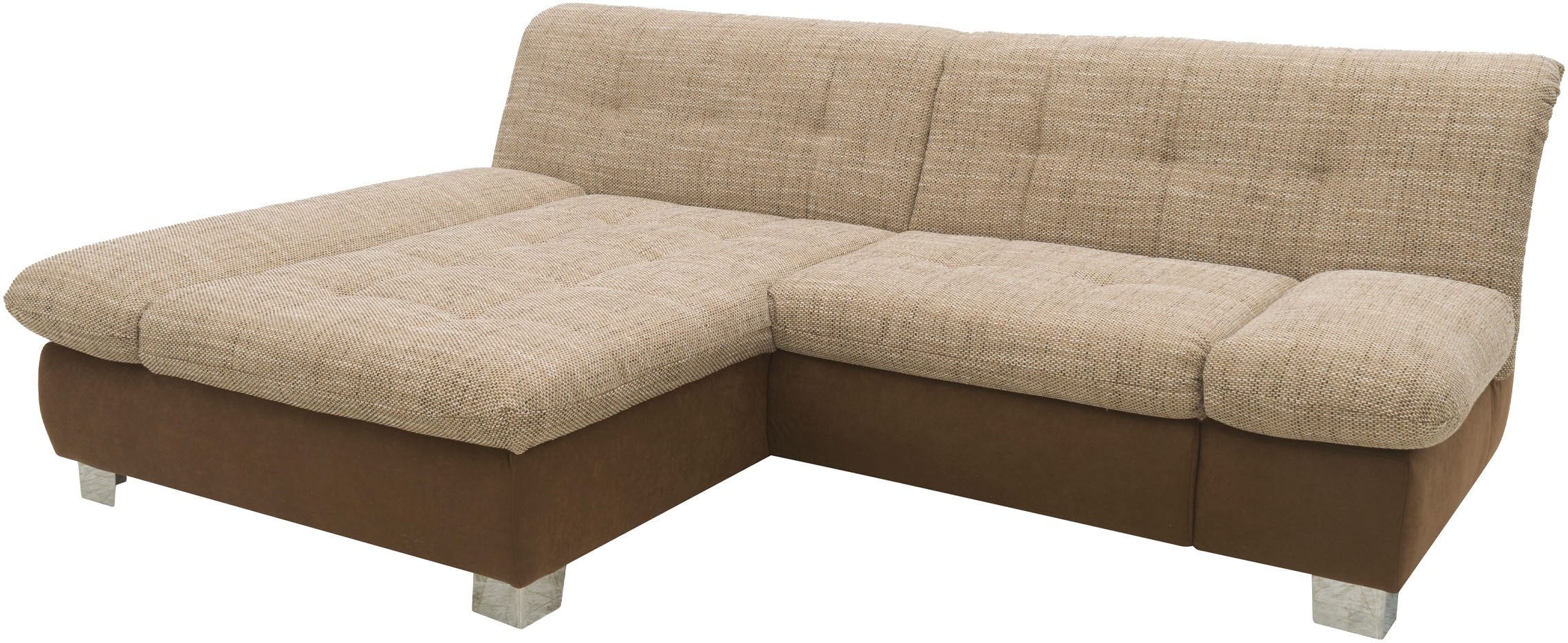 DOMO collection Ecksofa »100031 kompakte Stellmasse, komfortabel und bequem, L-Form« wahlweise mit Bettfunktion und Armteilverstellung. Breite 234 cm