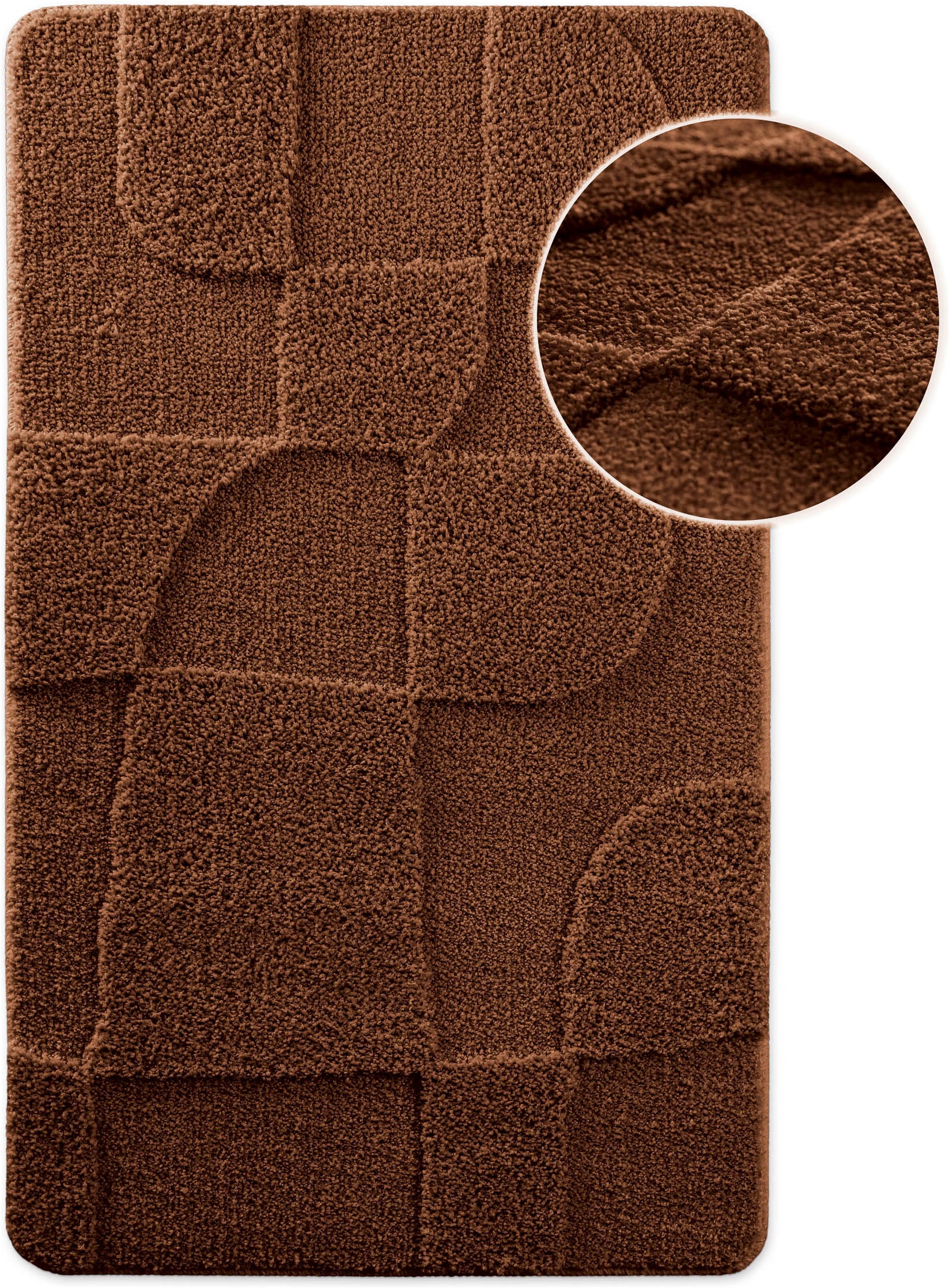 Wecon home Tapis de bain »Davie« Höhe 25 mm revêtement antidérapant Séchage rapide Badteppich, Hoch-Tief-Effekt, weich, rutschhemmend, waschbar, getuftet