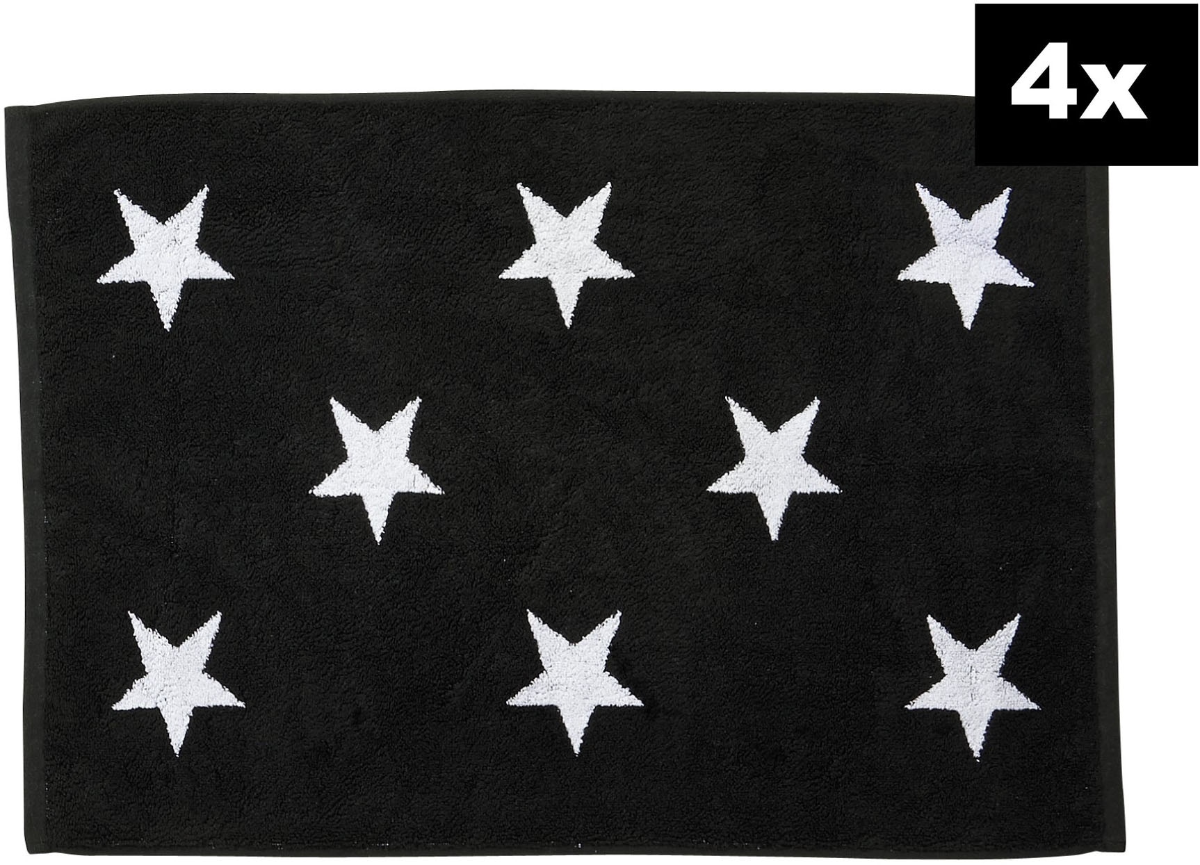 Image of done. Badematte "DAILY SHAPES Stars 4er-Set" Höhe 5 mm fussbodenheizungsgeeignet Badvorleger aus 100% Baumwolle, Jacquardgewebt