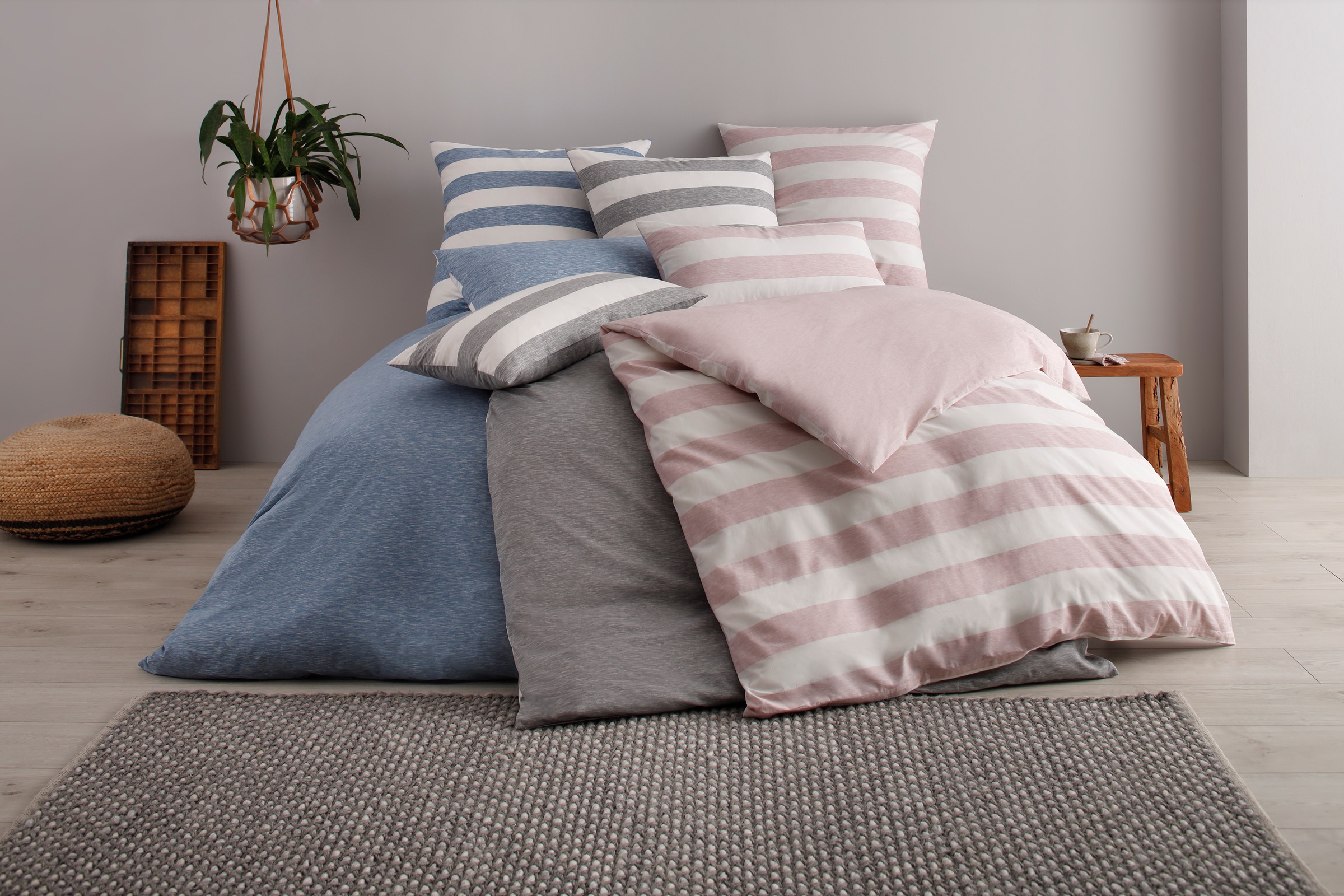 GOODproduct Spannbettlaken »Big Stripe in Gr. 90x200, 140x200 oder 180x200 cm«, aus Bio-Baumwolle, für Matratzen bis 30 cm Höhe, Bettlaken