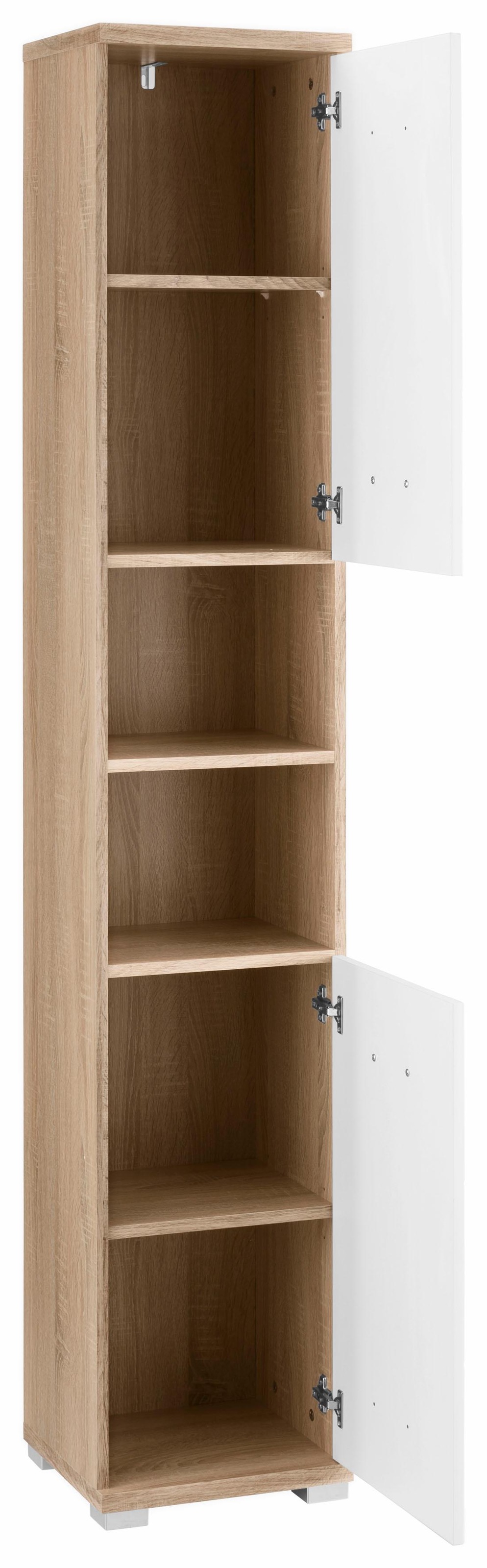 Homexperts Hochschrank »Nusa«, Breite 35 cm, Badezimmerschrank, welchselbarer Türanschlag und Fächer