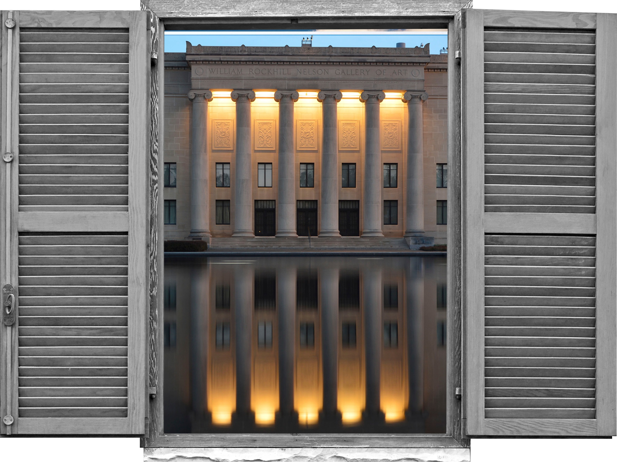 Image of queence Wandtattoo "Gebäude vorm Wasser" Wandsticker, Wandbild, selbstklebend, 3D, Fenster