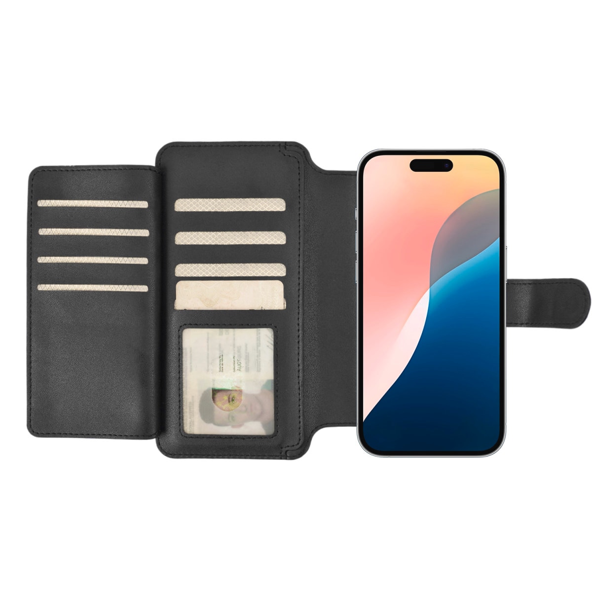 4smarts Flip Case »Universal Magnet Wallet CoinCaddy XL« MagSafe UltiMag Portemonnaie, RFID Schutz, iPhone 12, 13, 14, 15 Serie