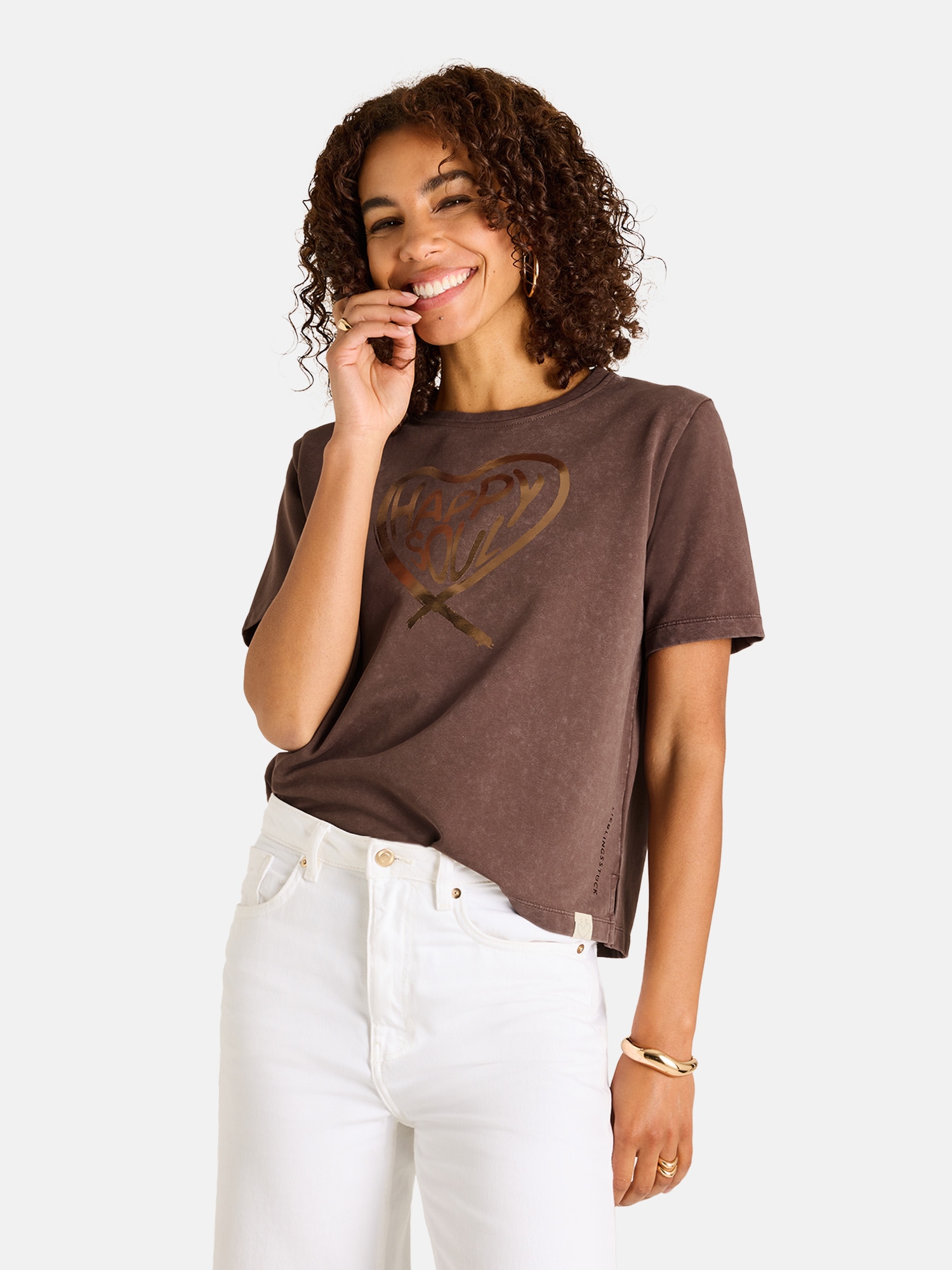 Image of Lieblingsstück Rundhalsshirt "CosimaL" mit Frontprint, Baumwoll-Mix