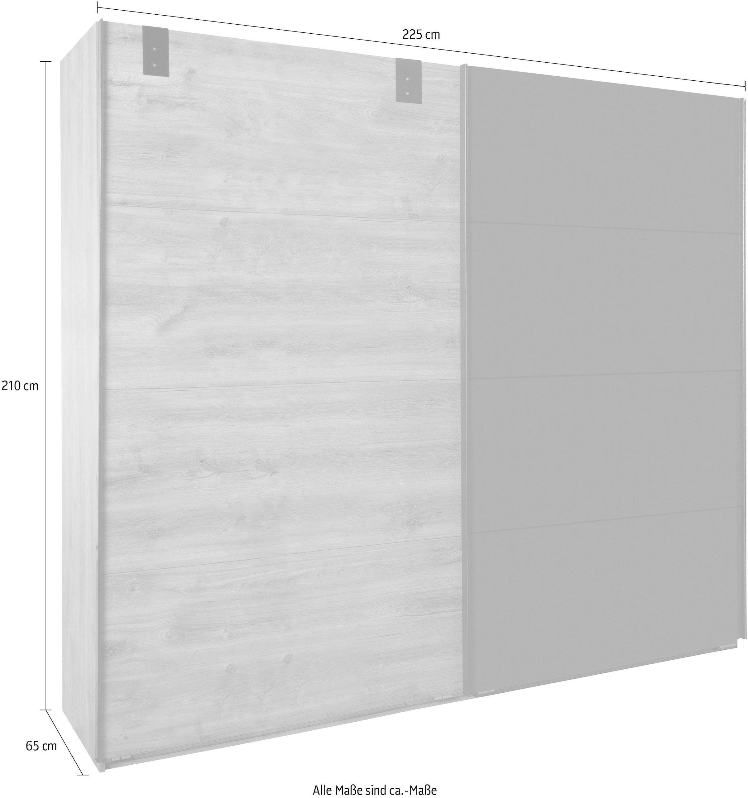 Wimex Armoire à portes coulissantes »Malmö, Kleiderschrank wahlweise mit oder ohne Spiegel« Kleiderschrank im Industrial Design, 225 oder 270cm breit