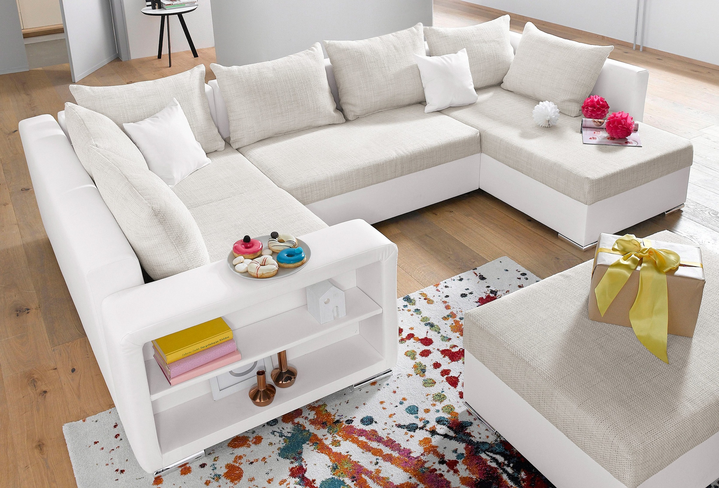 Image of COLLECTION AB Wohnlandschaft »John«, inklusive Bettfunktion und Bettkasten, mit integriertem Regal in der Armlehne, wahlweise mit Federkern bei Ackermann Versand Schweiz