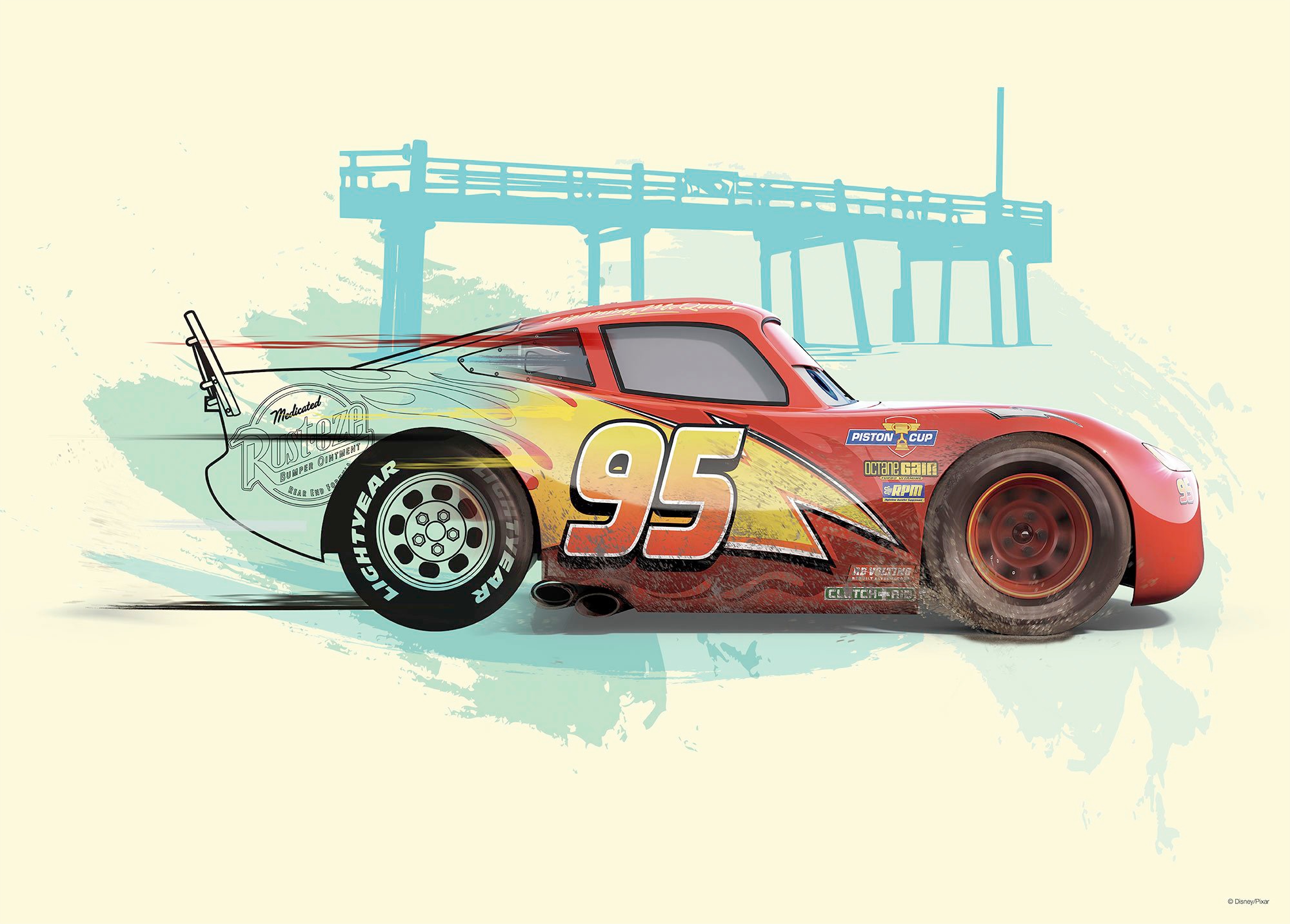 Image of Komar Wandbild "Cars Lightning McQueen" 1 Stk. tlg. Kinderzimmer, Schlafzimmer, Wohnzimmer