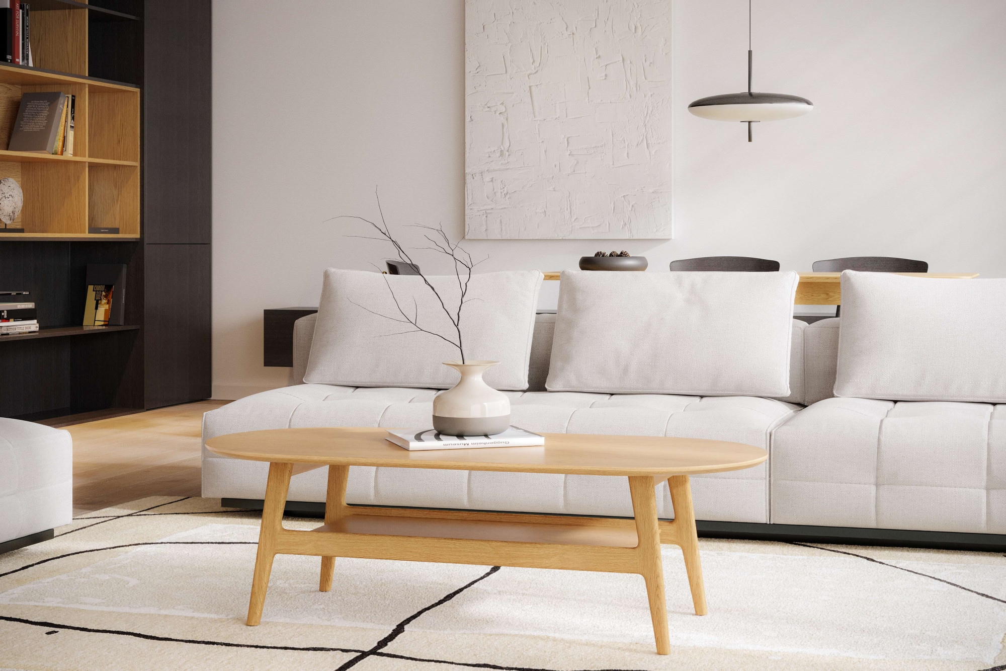 Image of Woodman Couchtisch "Curved" Scandi Design, Breite 130 cm, FSC-zertifiziert