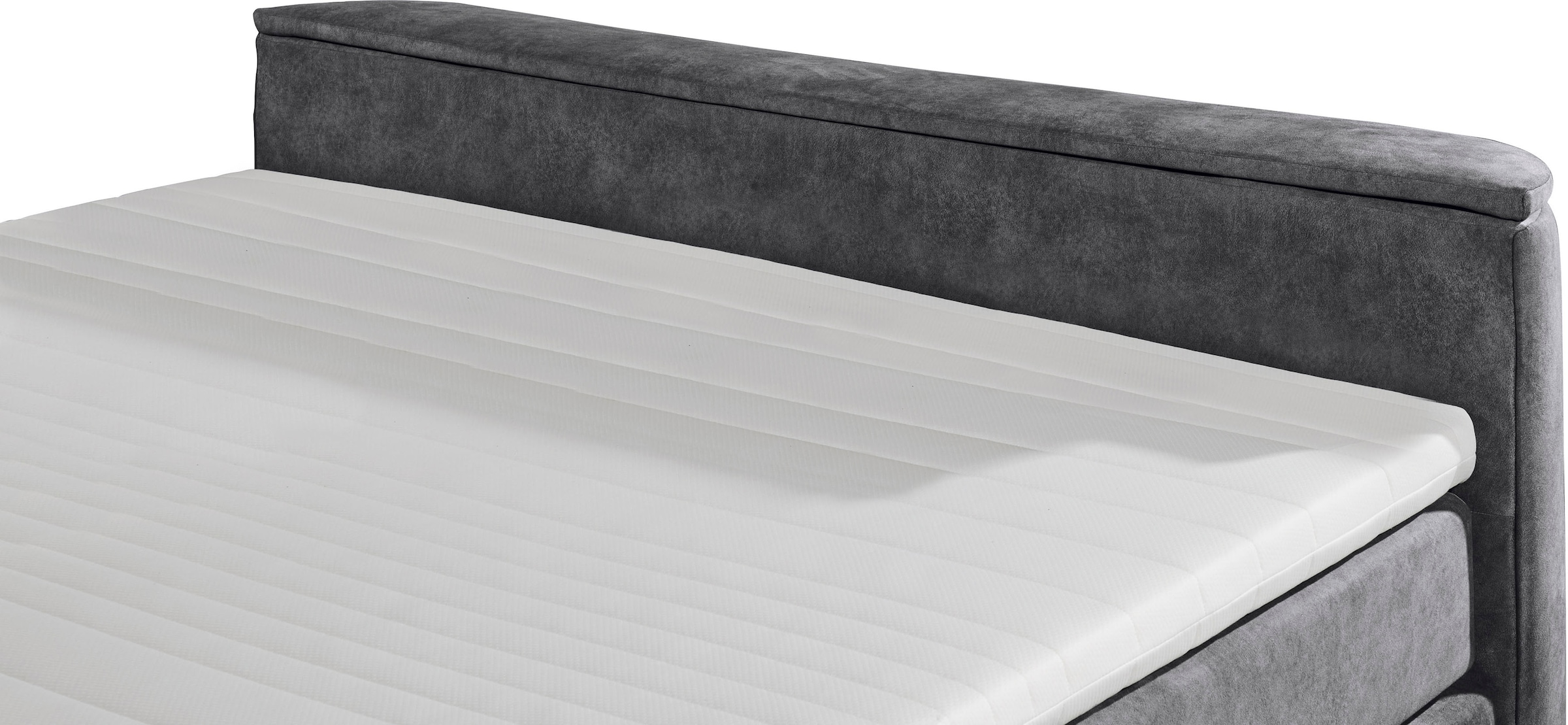 ED EXCITING DESIGN Lit boxspring »Dallas« 7 cuis tlg. inkl. Topper, LED-Beleuchtung, TV Halterung und zwei Bettkästen