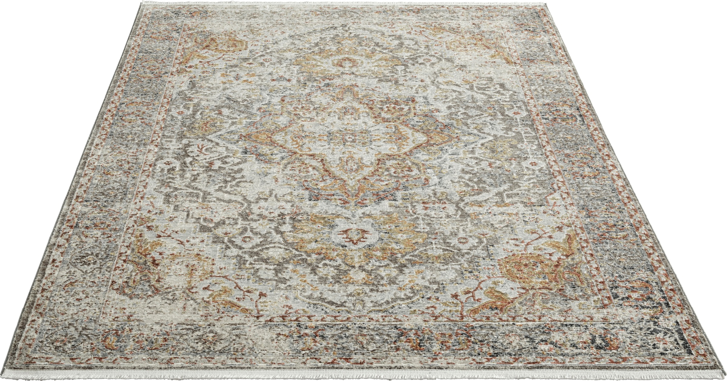 Image of Timbers Teppich »Frankfort«, rechteckig, 7 mm Höhe, Orient-Optik, Vintage, mit Fransen, Kurzflorteppich, Wohnzimmer, Schlafzimmer, Esszimmer bei Ackermann Versand Schweiz