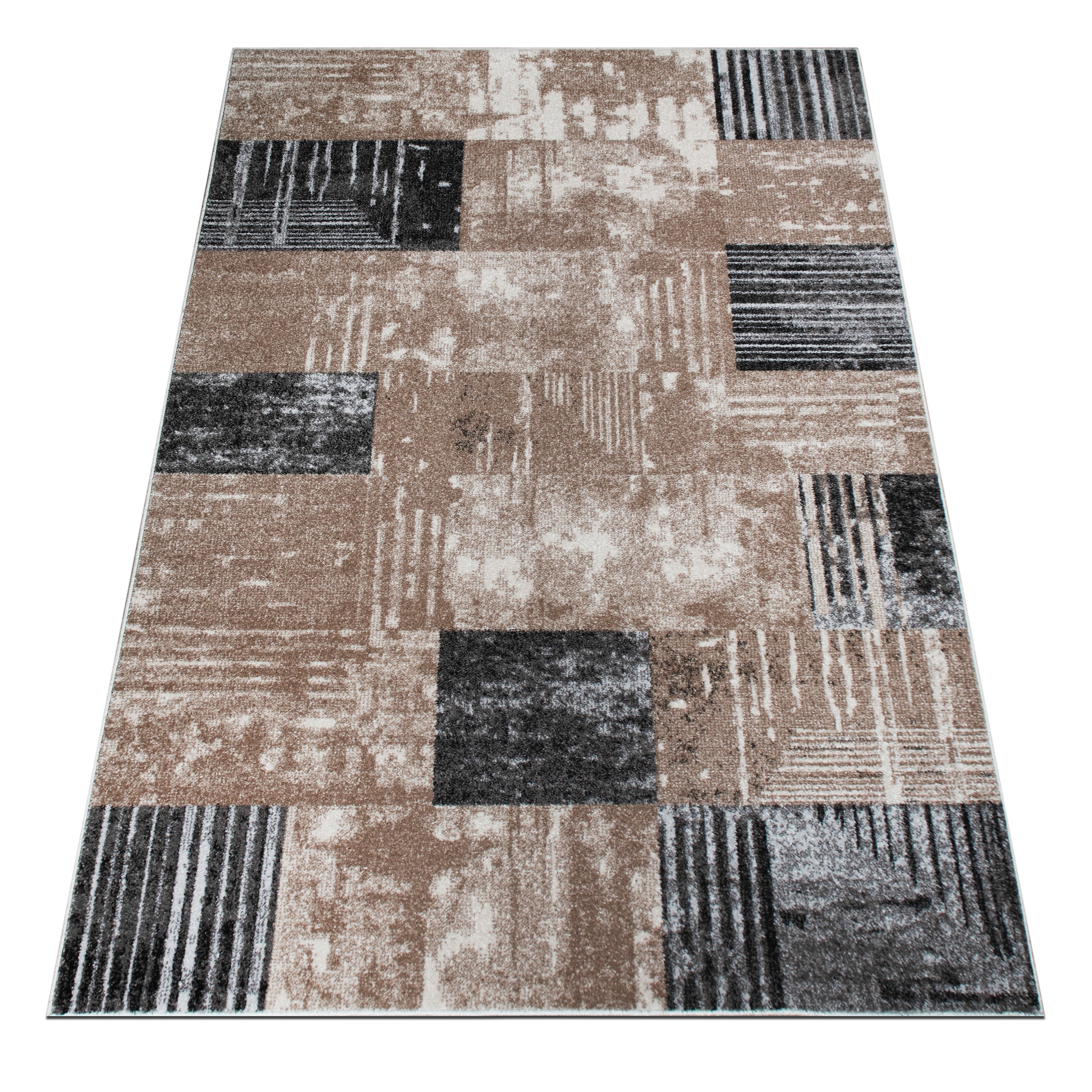 GOODproduct Teppich »Lunari, Vintage-Karo Design« rechteckig 9 mm Höhe modern, weiche Haptik, Wohnzimmer, Esszimmer, Schlafzimmer