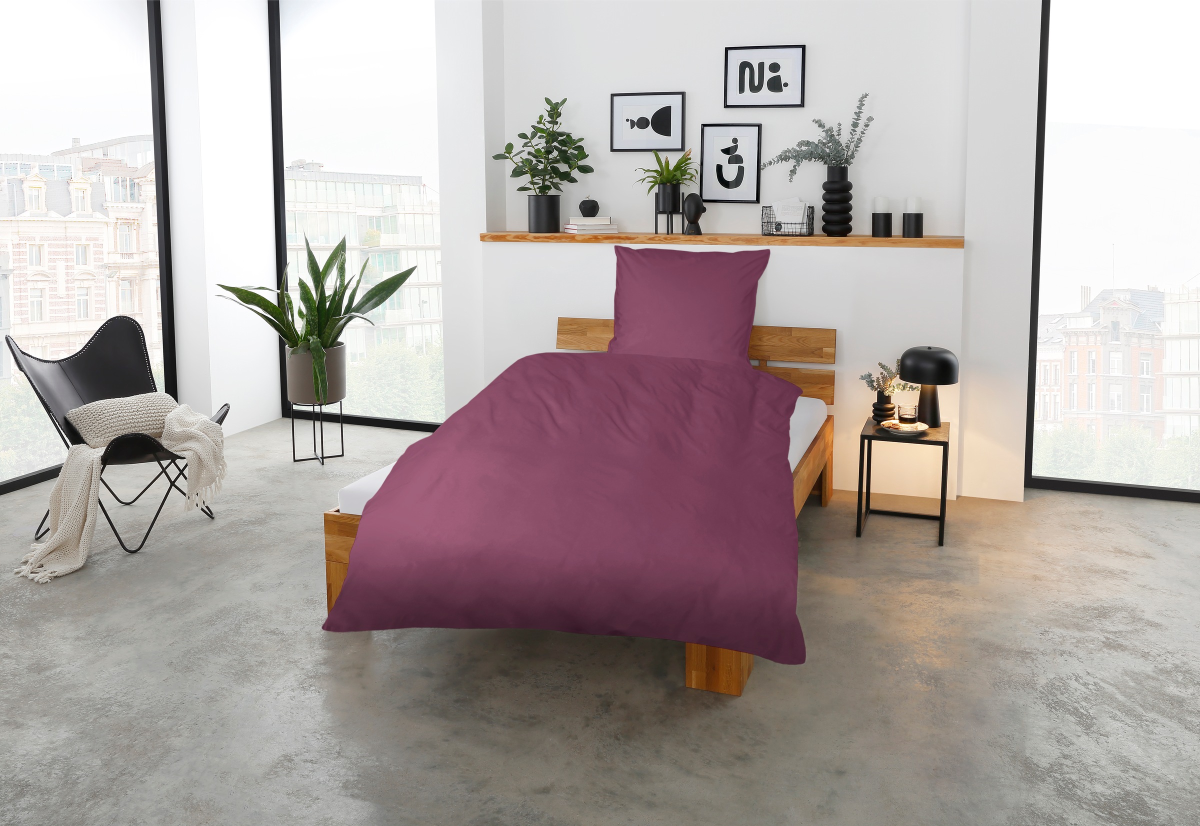 CASATEX Bettwäsche "Uni" 2 Stk. Uni Design, Reißverschluss, tolle Farben