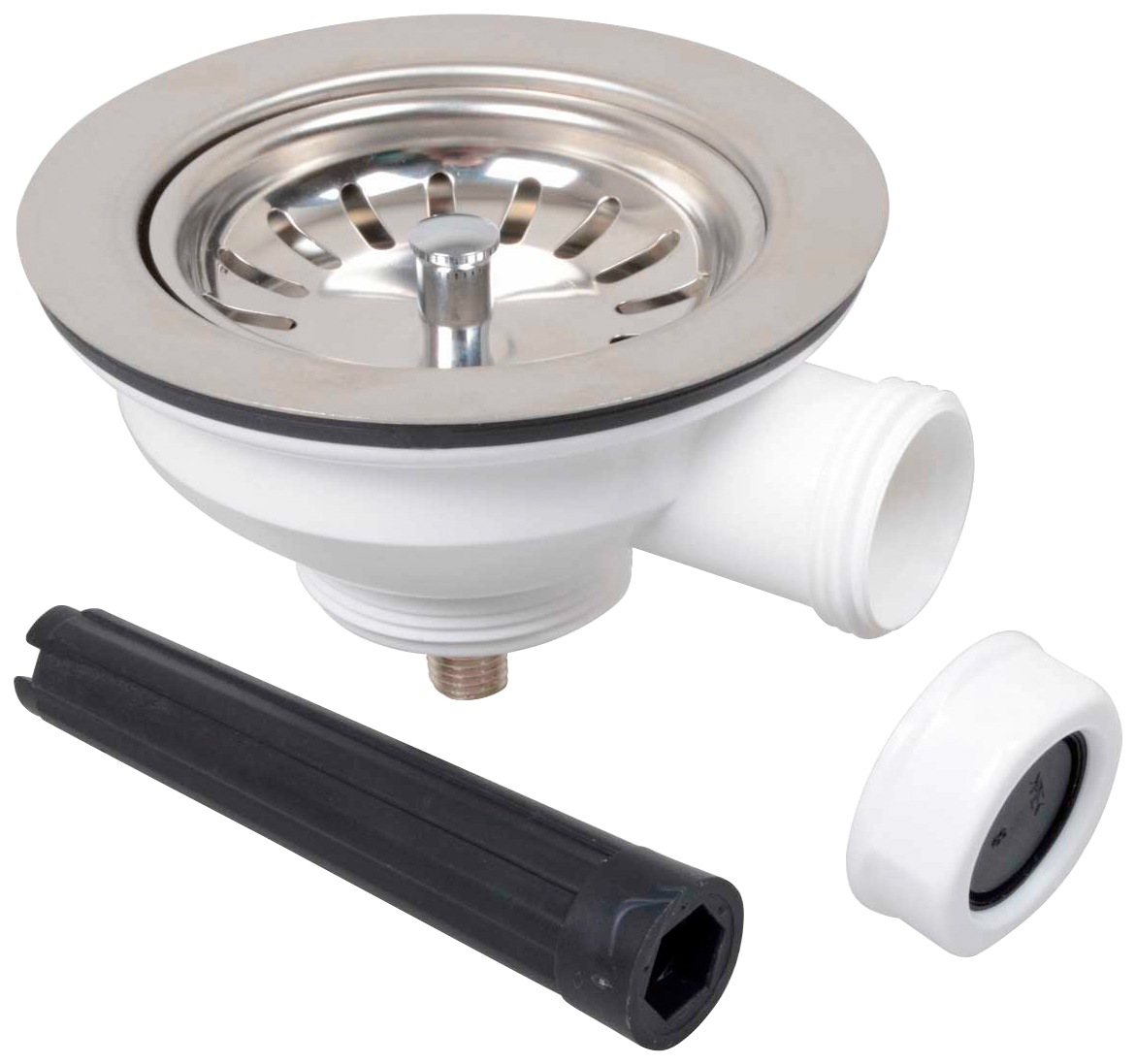 Image of Kirchhoff Siebventil »AINO«, Korbventil mit Überlaufanschluss, aus Edelstahl, Ventilkelch & Sieb, Ablaufgarnitur, Spüle mit 1" Überlaufanschluss, Siebkörbchen Spüle bei Ackermann Versand Schweiz