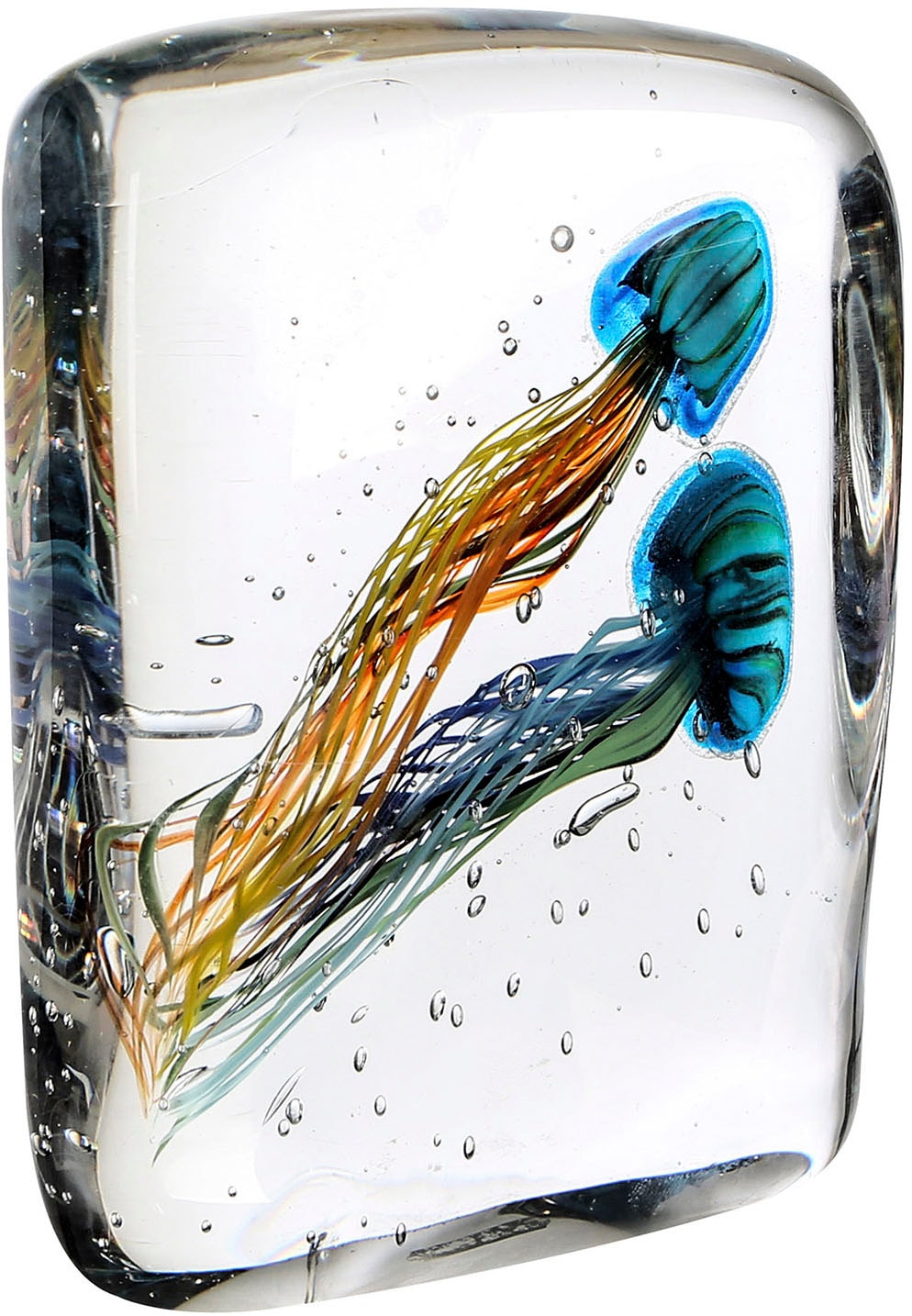 Image of Casablanca by Gilde Dekoobjekt "Briefbeschwerer Qualle Funny Medusa 2 blau; klar; orange H. 22 cm"