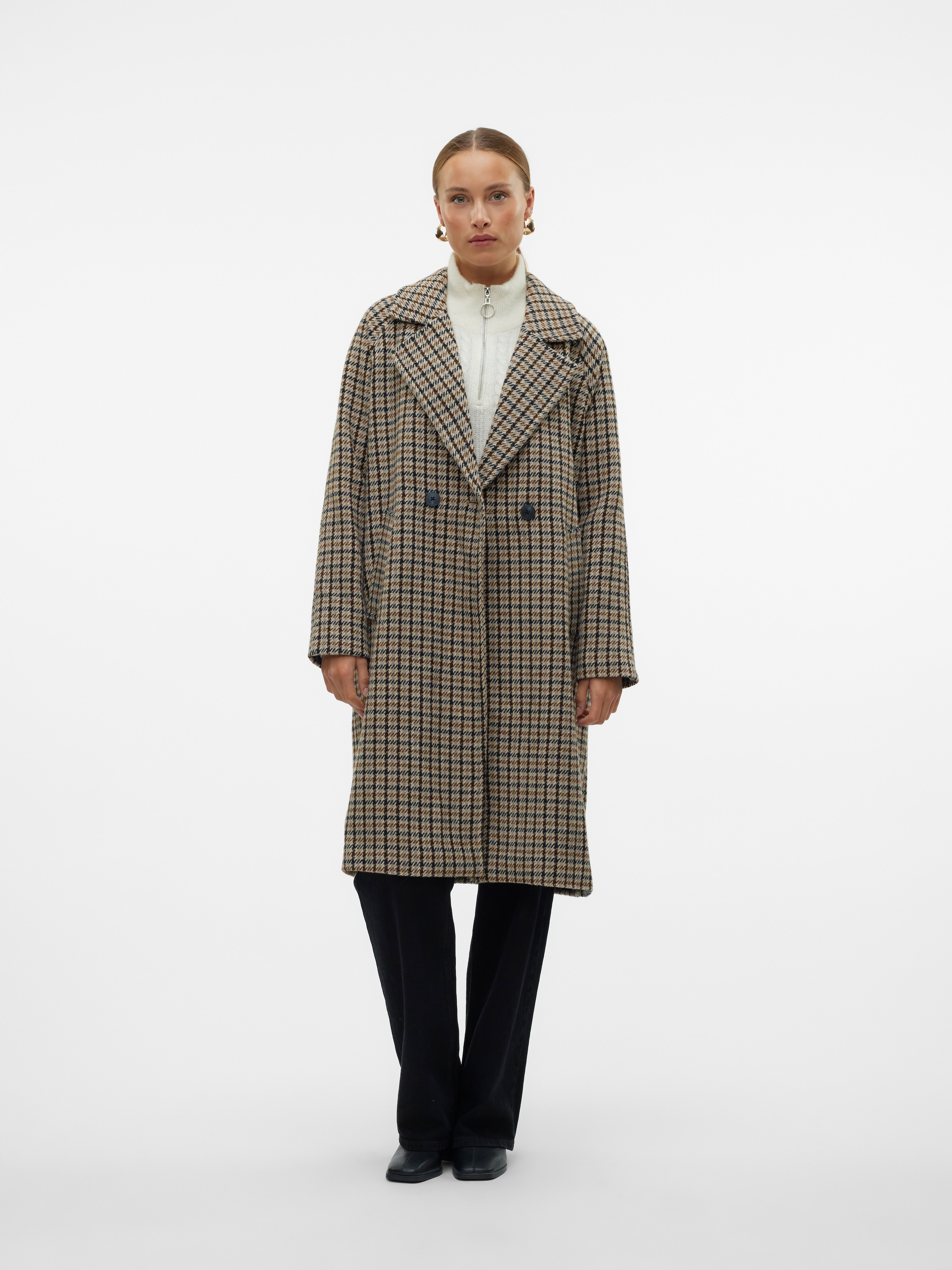 Vero Moda Langmantel »VMHANNAH LONG WOOL CHECK COAT GA BOO«