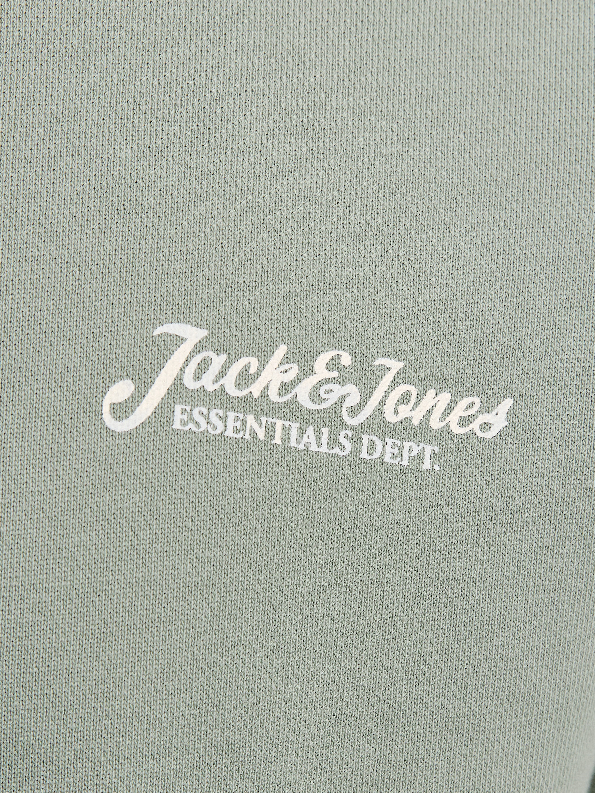 Jack & Jones Kapuzensweatshirt »JJBEAU – Sweater mit Logodruck, Slim Fit und Baumwolle«, unifarben, modisch, slim fit, angeraute Sweatware, Kapuze