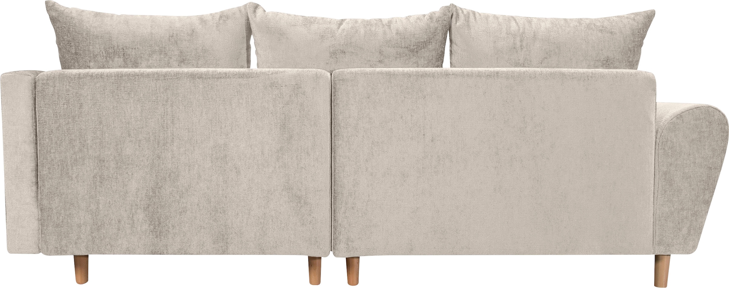 COLLECTION AB Canapé d'angle »Reims L-Form« Ottomane beidseitig montierbar, inkl. Bettfunktion und Hocker