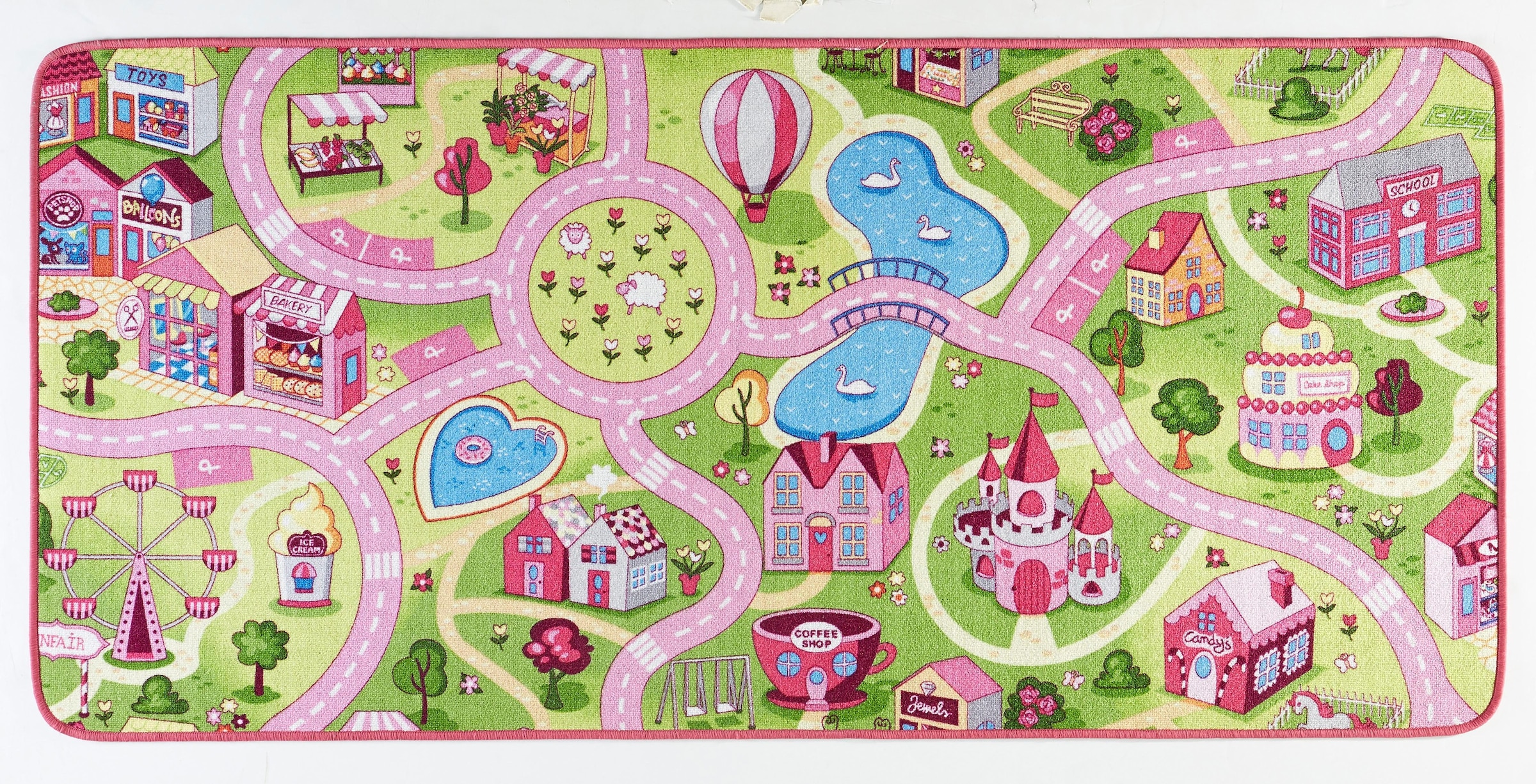 HANSE Home Kinderteppich »Sweettown«, rechteckig, Kurzflor, Strassen-Spielteppich, Spielunterlage, Kinderzimmer