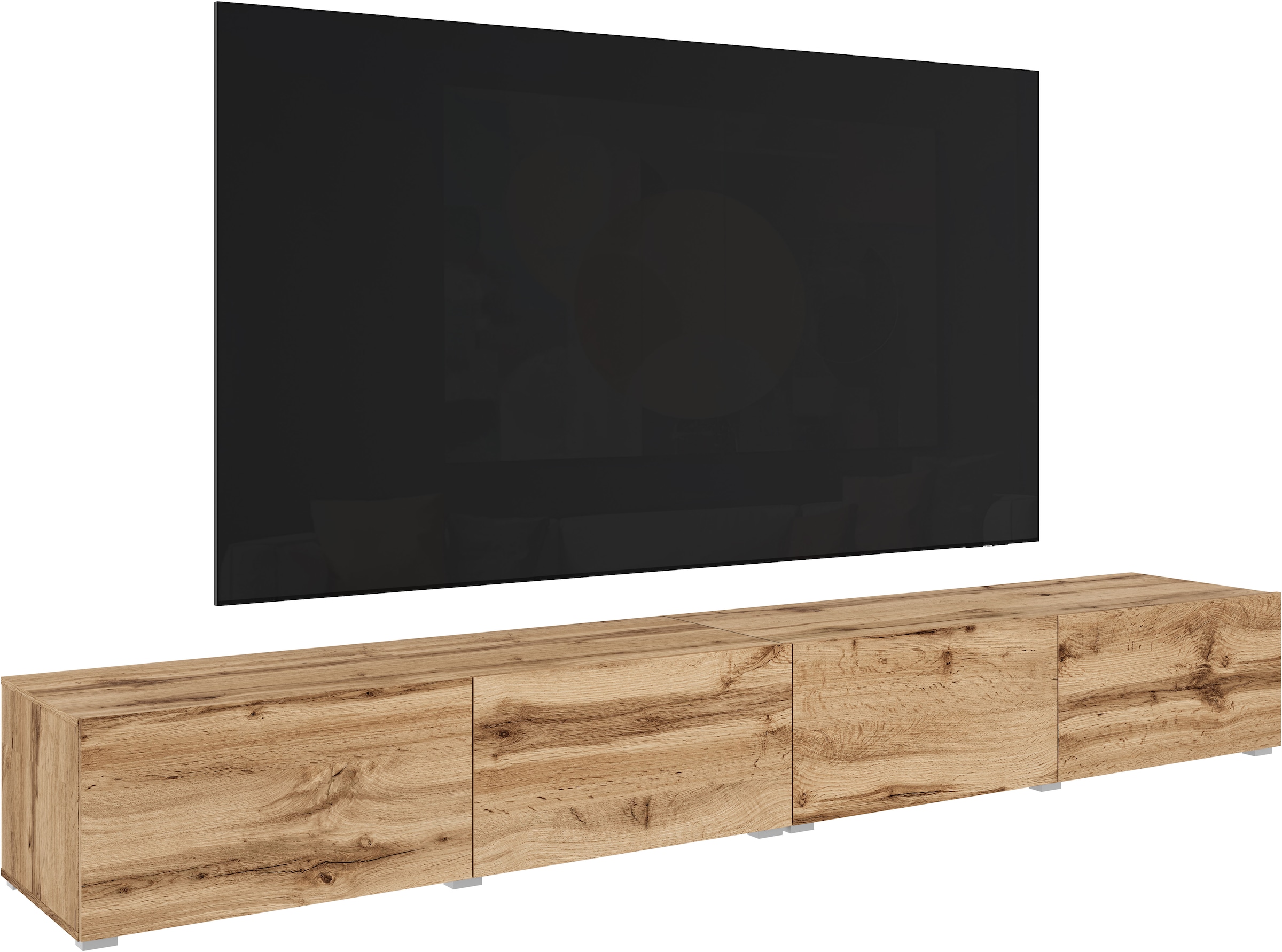 OTTO home Lowboard "Denver Erlebe die Weltmeisterschaft im XXL-Format" Elegantes TV-Möbel 300 cm, speziell für bis zu 98-Zoll Fernseher