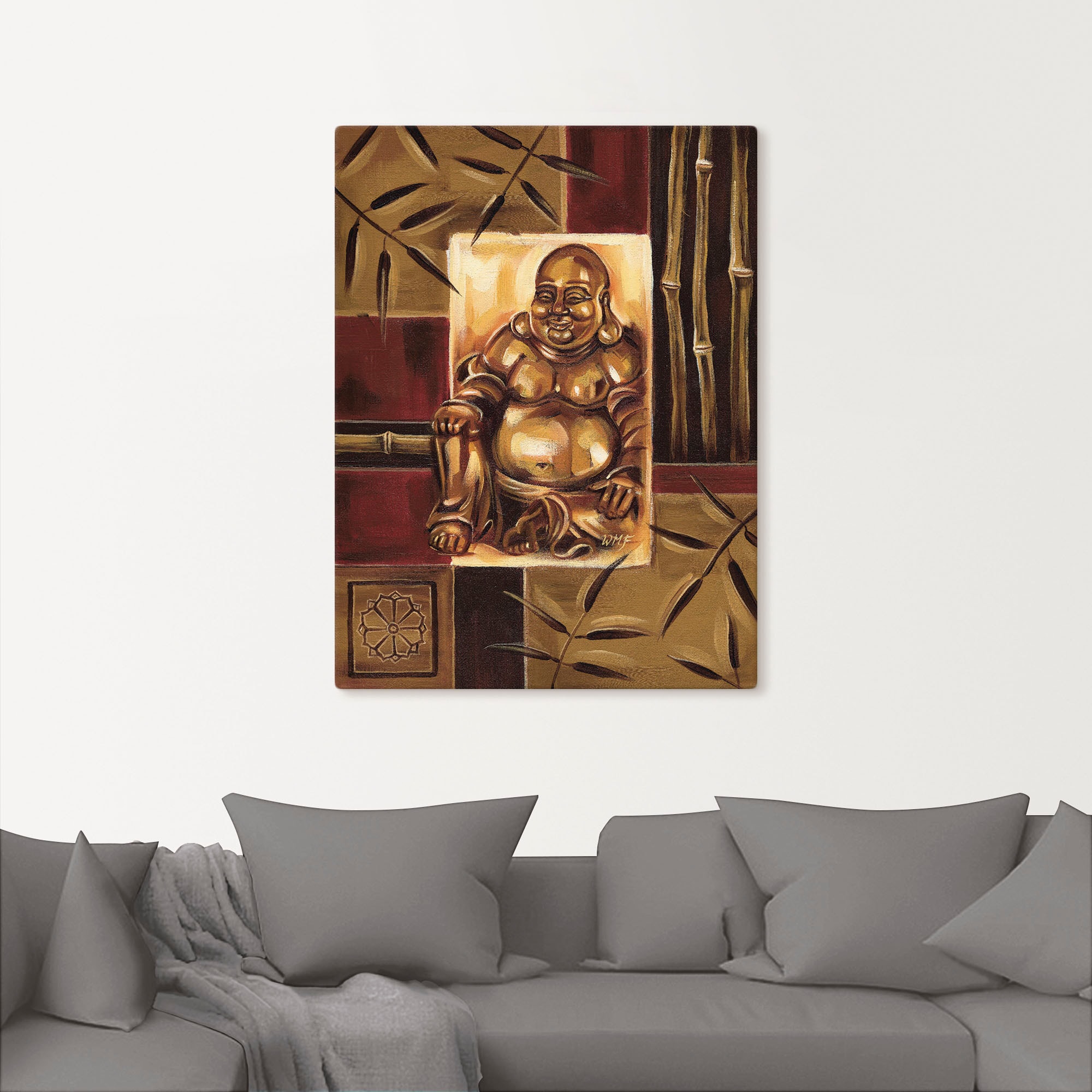 Artland Wandbild »Lachender Buddha«, Religion, (1 St.), als Leinwandbild, Poster in verschied. Grössen