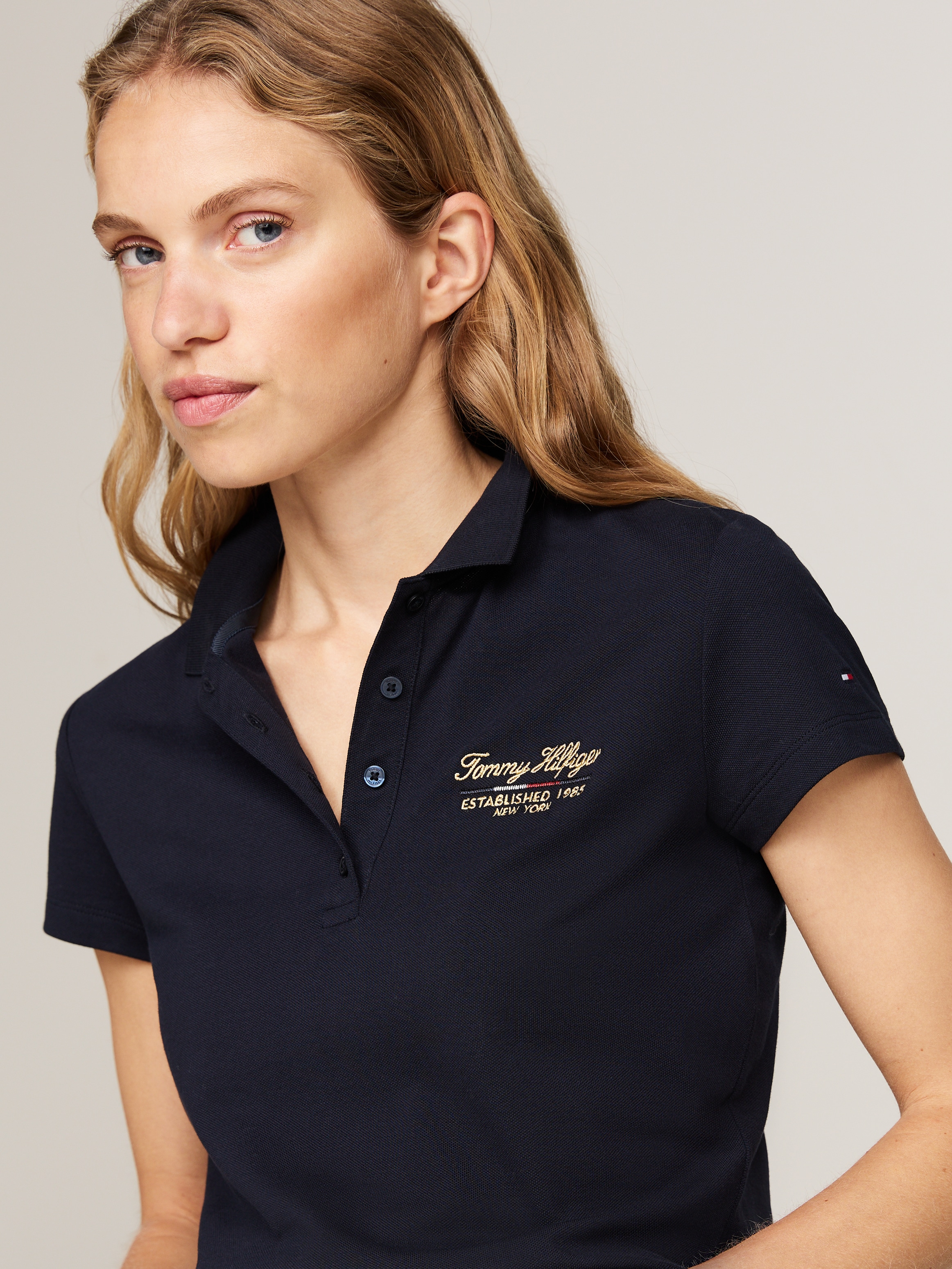 Tommy Hilfiger Poloshirt »SLIM SCRIPT GRAPHIC POLO SS«, mit Tommy Hilfiger Script Logo-Schriftzug