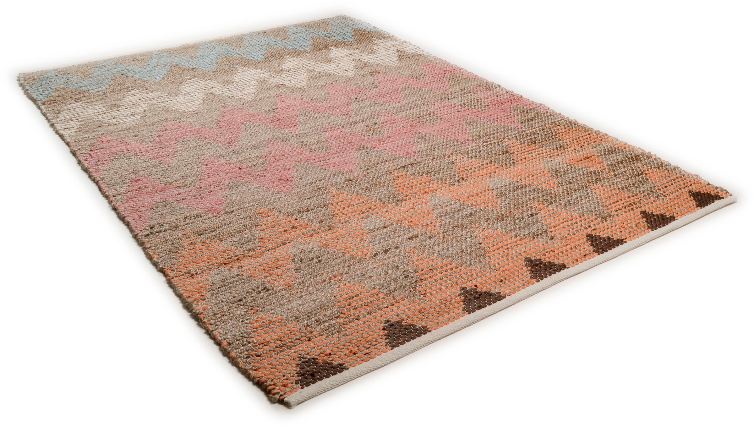 Image of TOM TAILOR Teppich »Pastel Zigzag«, rechteckig, 7 mm Höhe, Flachgewebe, handgewebt, Material: 60% Baumwolle, 40% Jute, ideal im Wohnzimmer & Schlafzimmer bei Ackermann Versand Schweiz