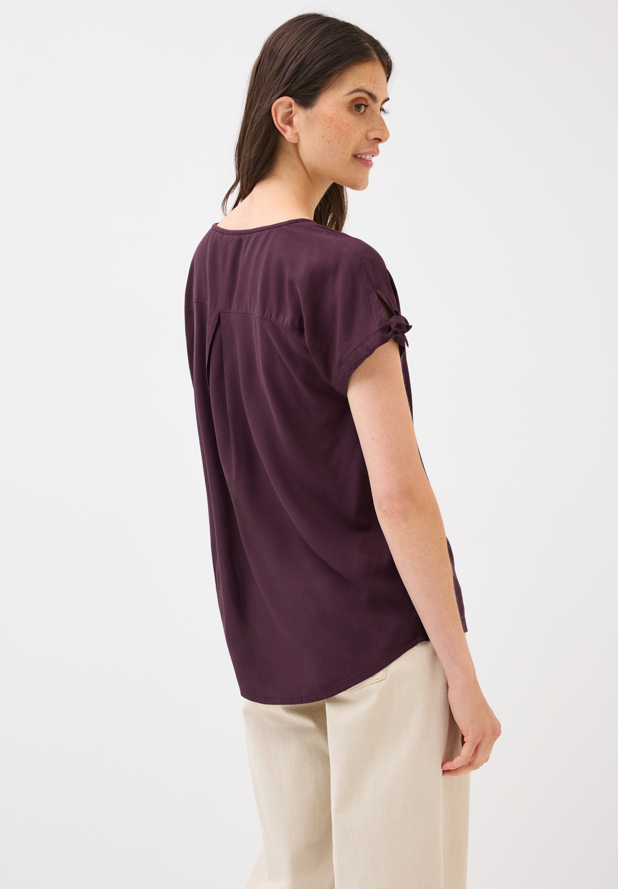 Cecil T-Shirt, Blusenshirt mit gerundetem V-Ausschnitt