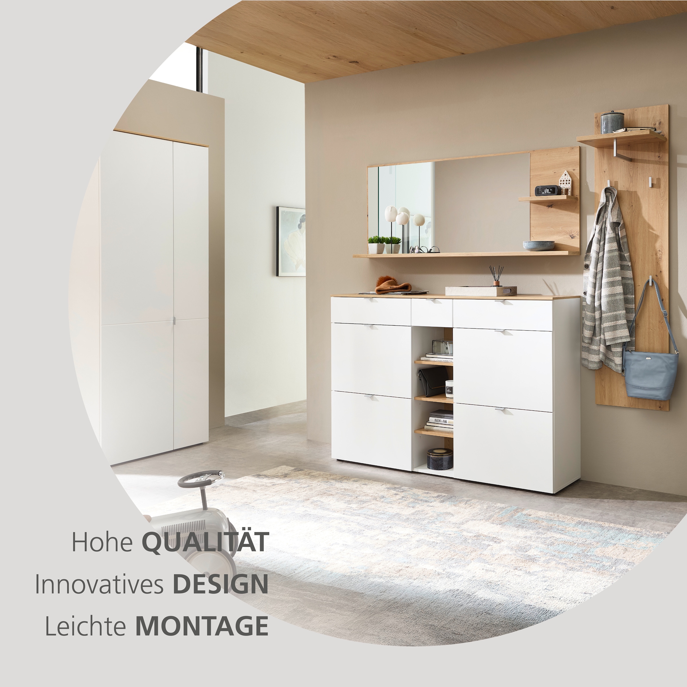 Innostyle Miroir de vestiaire »BARI Wandspiegel« surface miroir 148 x 60 cm, 2 étagères