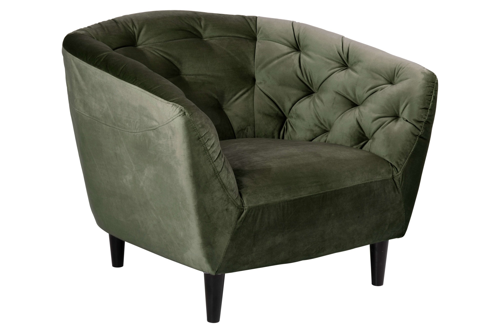 ACTONA GROUP Fauteuil lounge »Ria Armlehnstuhl, Polstersessel, Einzelsofa, Relaxsessel,« fauteuil 1 place, tissu velours, pieds en bois massif, ressorts ensachés, capitonnage