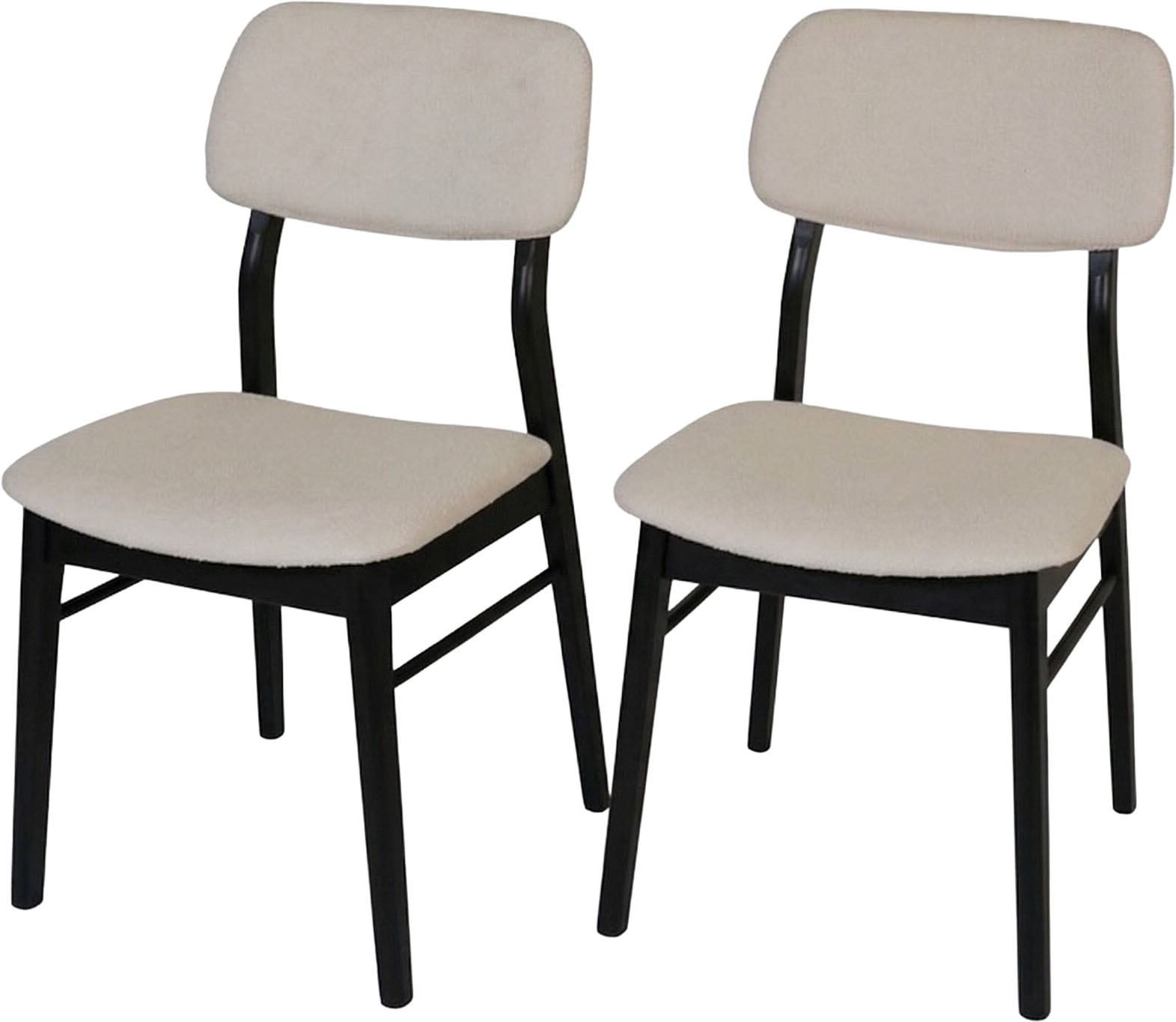 Image of Jahnke Esszimmerstuhl "JOY SIT DUO" (Set) Esszimmerstuhl (2er Set), Massivholz, Boucle-Stoff,bis 110kg belastbar