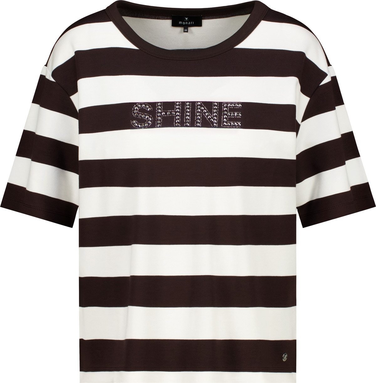Monari Sweatshirt »Sweatshirt Basic Ringel+Schmuck«, Regular fit mit Strasssteinen
