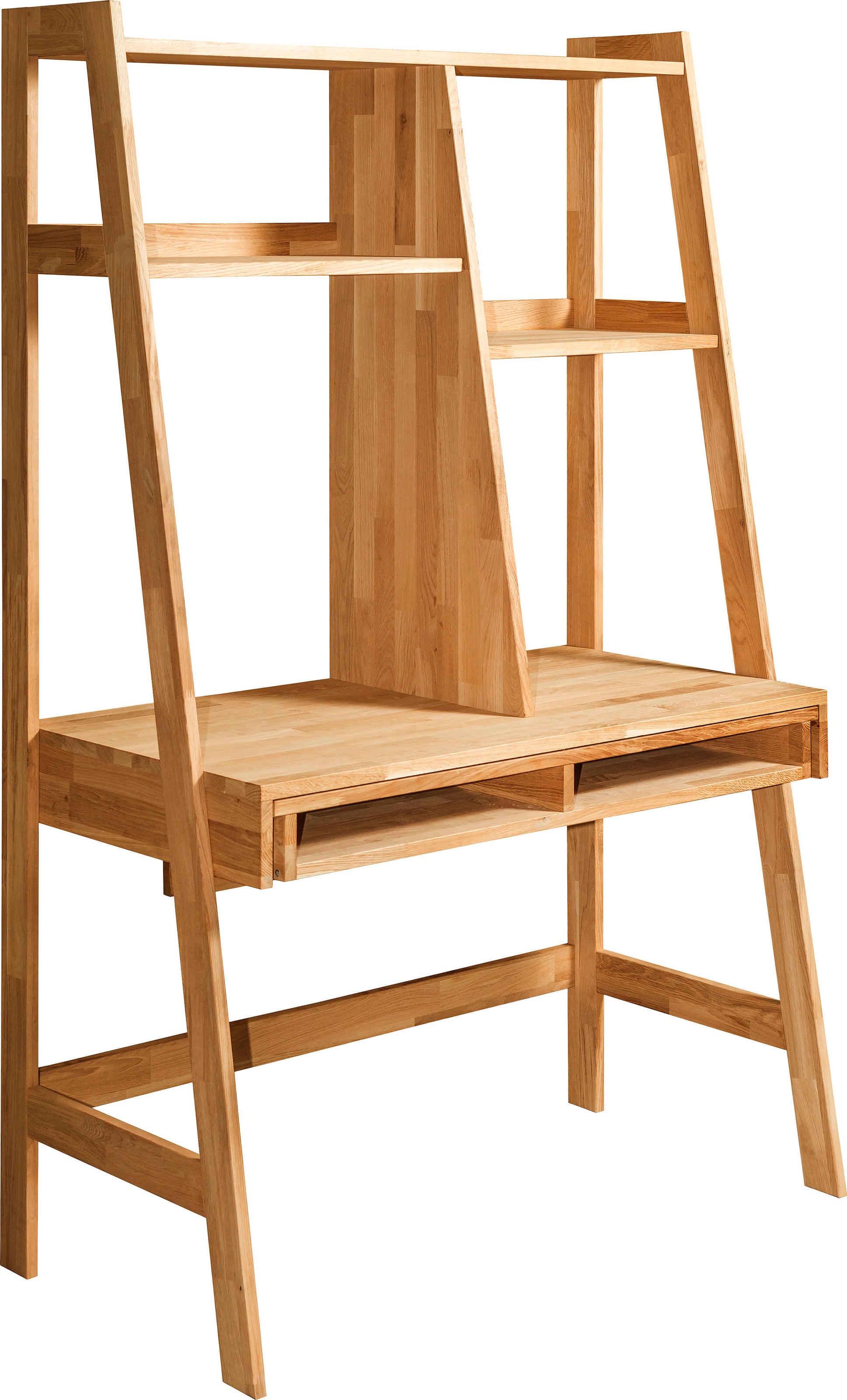 Image of andas Schreibtisch »Vinson«, aus schönen massiven Eichenholz, mit vielen Stauraummöglichkeiten, Breite 115 cm bei Ackermann Versand Schweiz