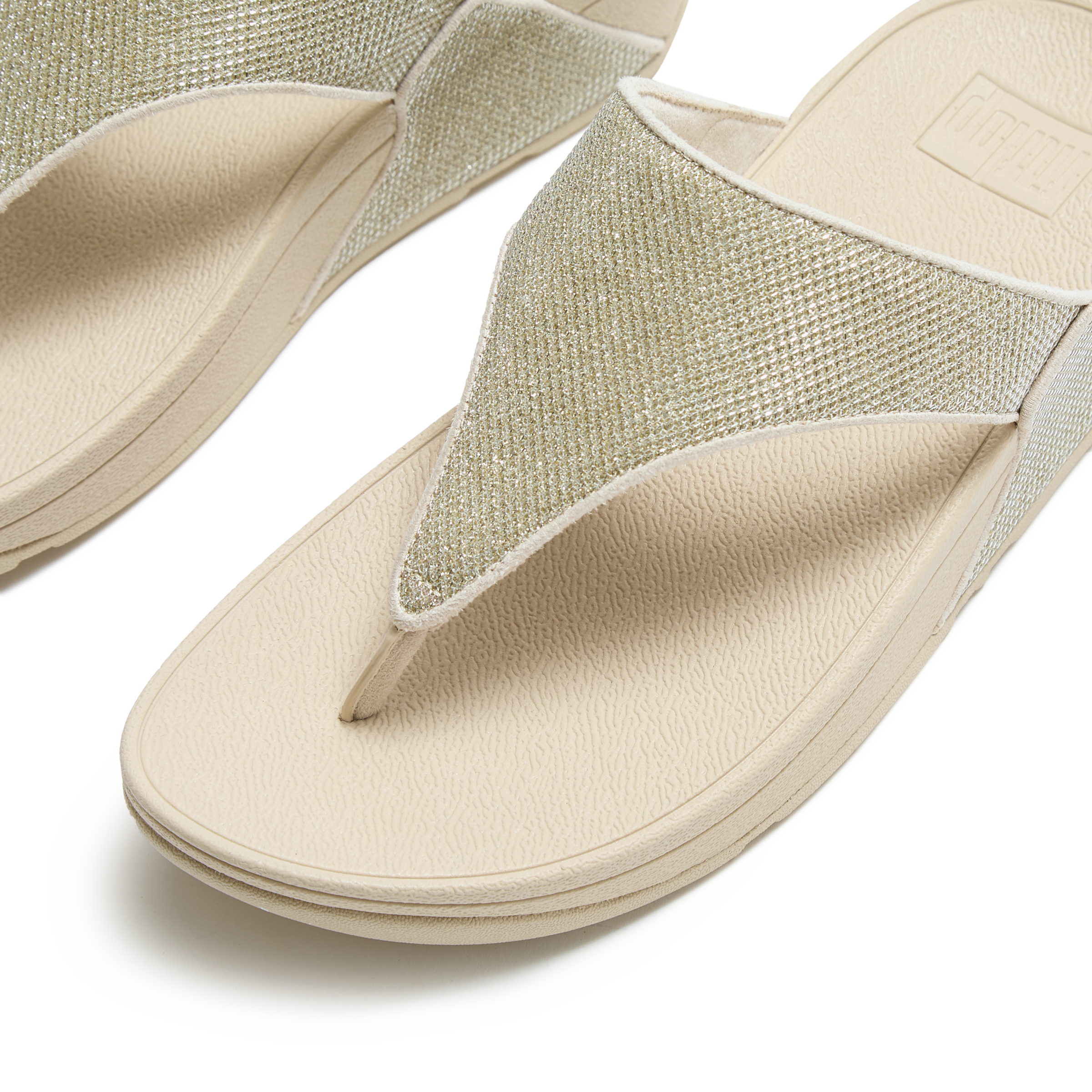 Fitflop Dianette »LULU SHIMMERGLITZ TOE-POST SANDALS«  Compensée, tongs, chaussure de bain, chaussure d'été avec détails pailletés