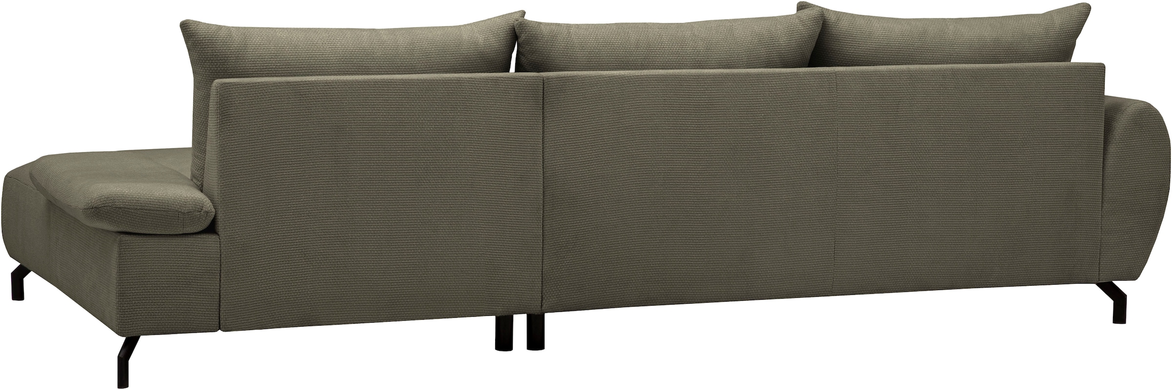 GOODproduct Ecksofa »KELLIE, L-Form, 315 cm, verstellbare Armlehne, Metallfüsse,« wahlweise Recamiere links o. rechts, Chenille-Stoff, hoher Sitzkomfort
