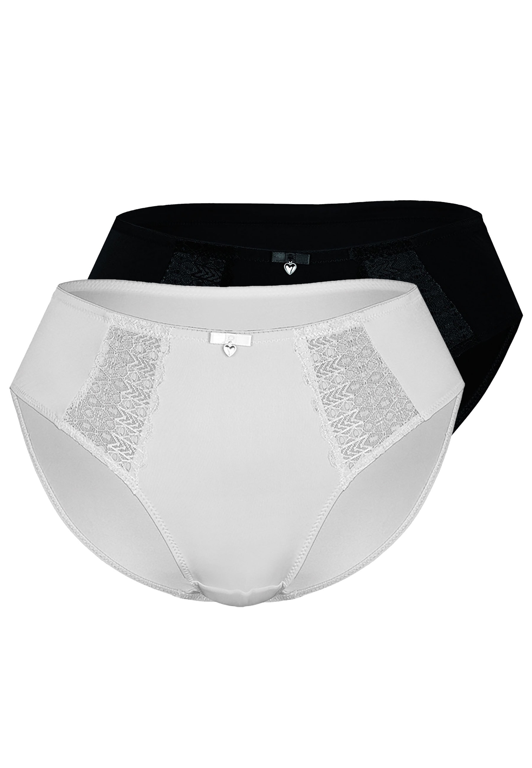 Image of Sassa Slip "Lovely Secret" 2er Pack, normale Taillenhöhe, klassische Passform, elegante Spitzendetails