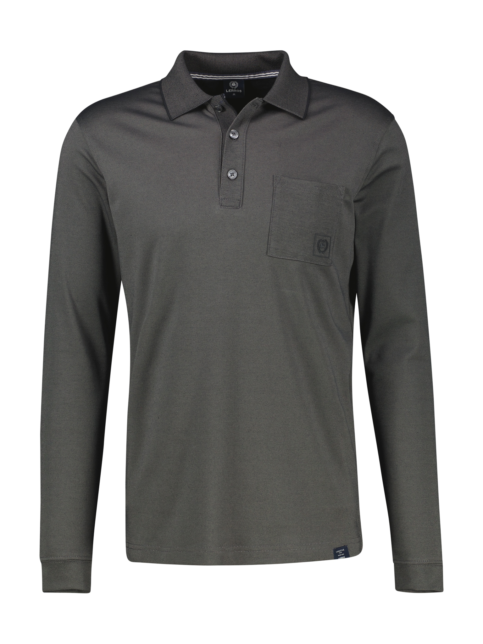 LERROS Polo à manches longues avec broderie du logo