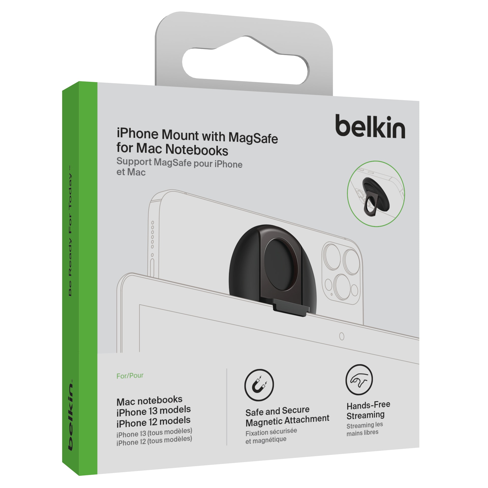 Belkin Smartphone-Halterung »iPhone Halter mit MagSafe für MacBooks«, auch als Ringgriff oder Ständer verwendbar