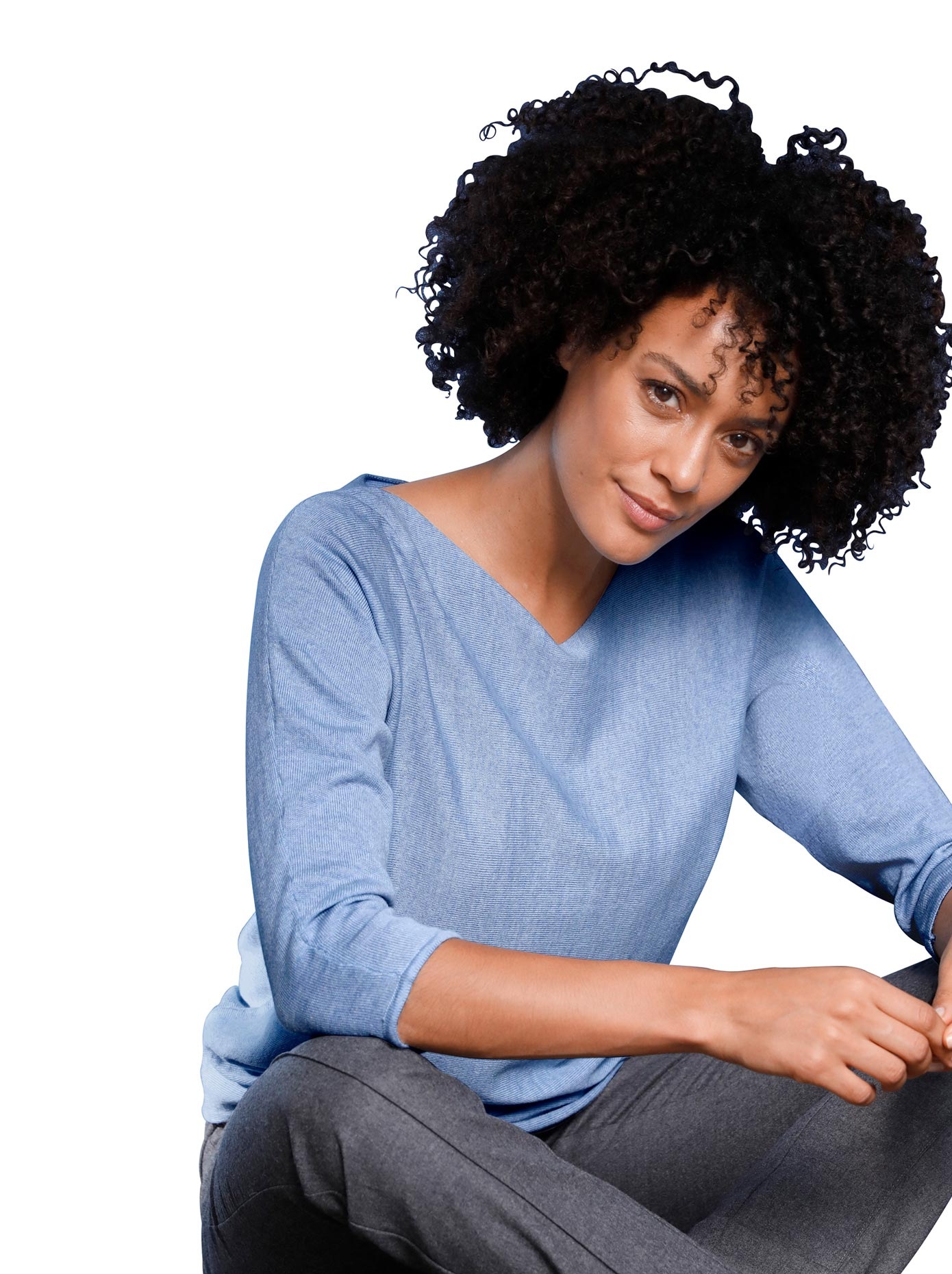 création L Pullover mit Fledermaus-Ärmeln