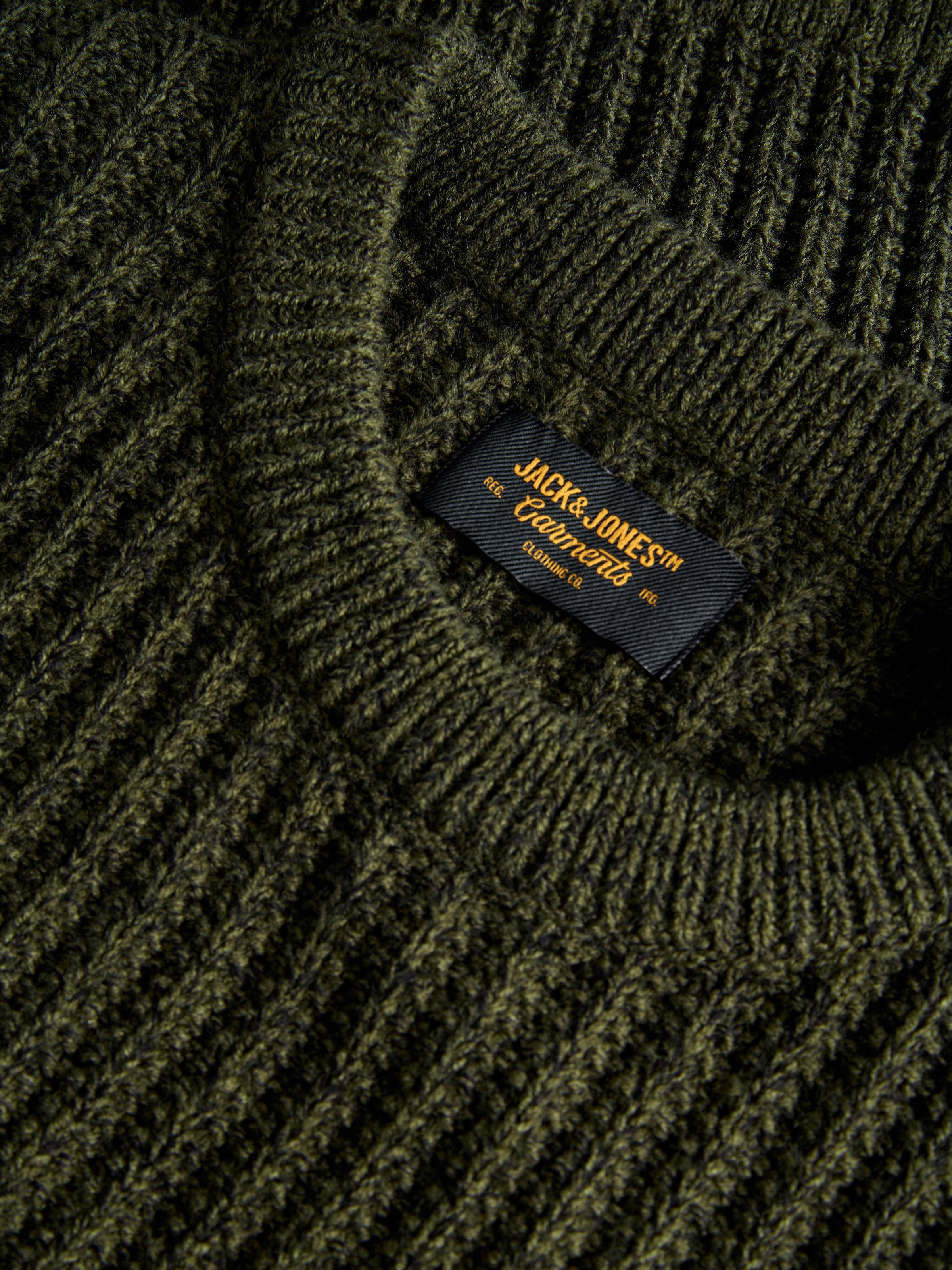 Jack & Jones Pull à col rond »JJJAXON KNIT CREW NECK« Materialmix, normal geschnitten