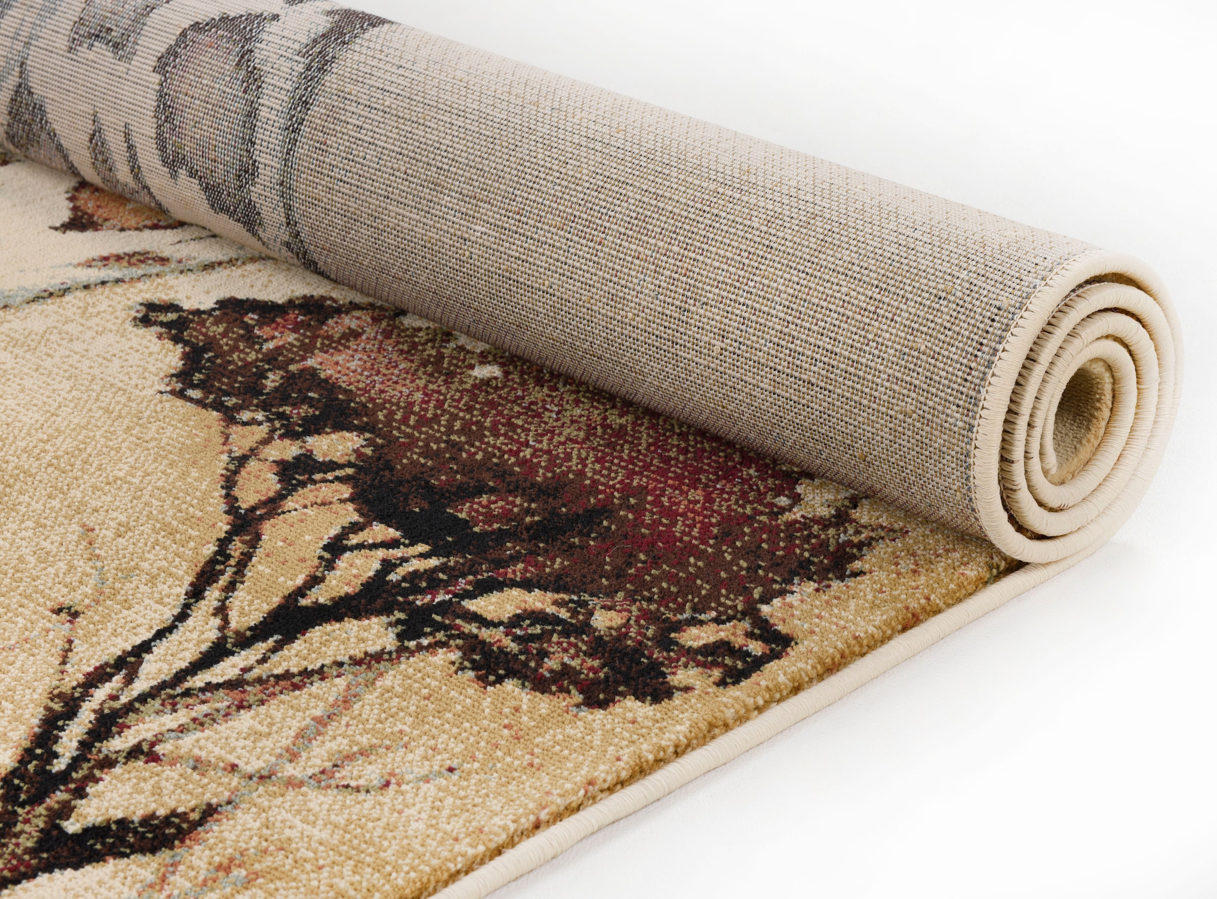 Gino Falcone Teppich »Museum Giraffe« rechteckig 10 mm Höhe Kurzflor, mit Motiv, Giraffe, Wohnzimmer