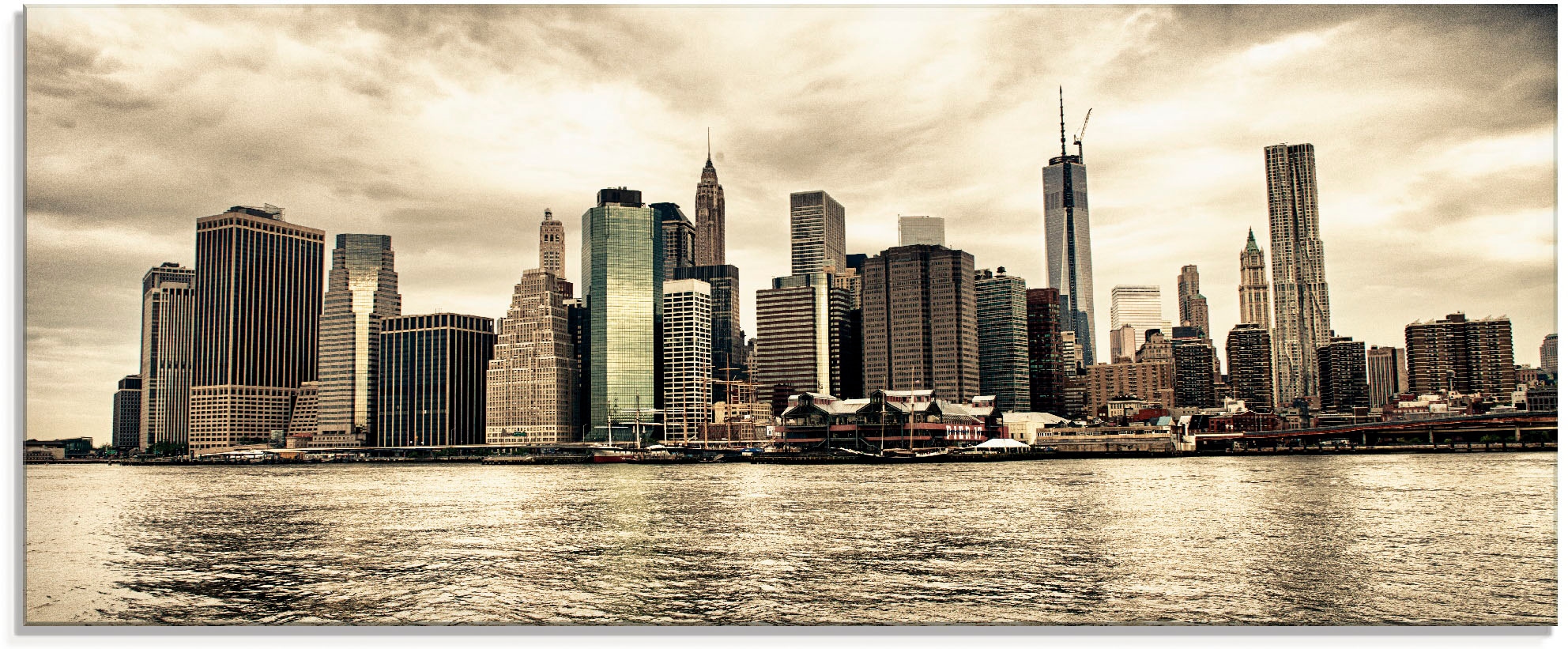 Image of Artland Glasbild "Lower Manhattan Skyline" Amerika 1 Stk. tlg. in verschiedenen Grössen