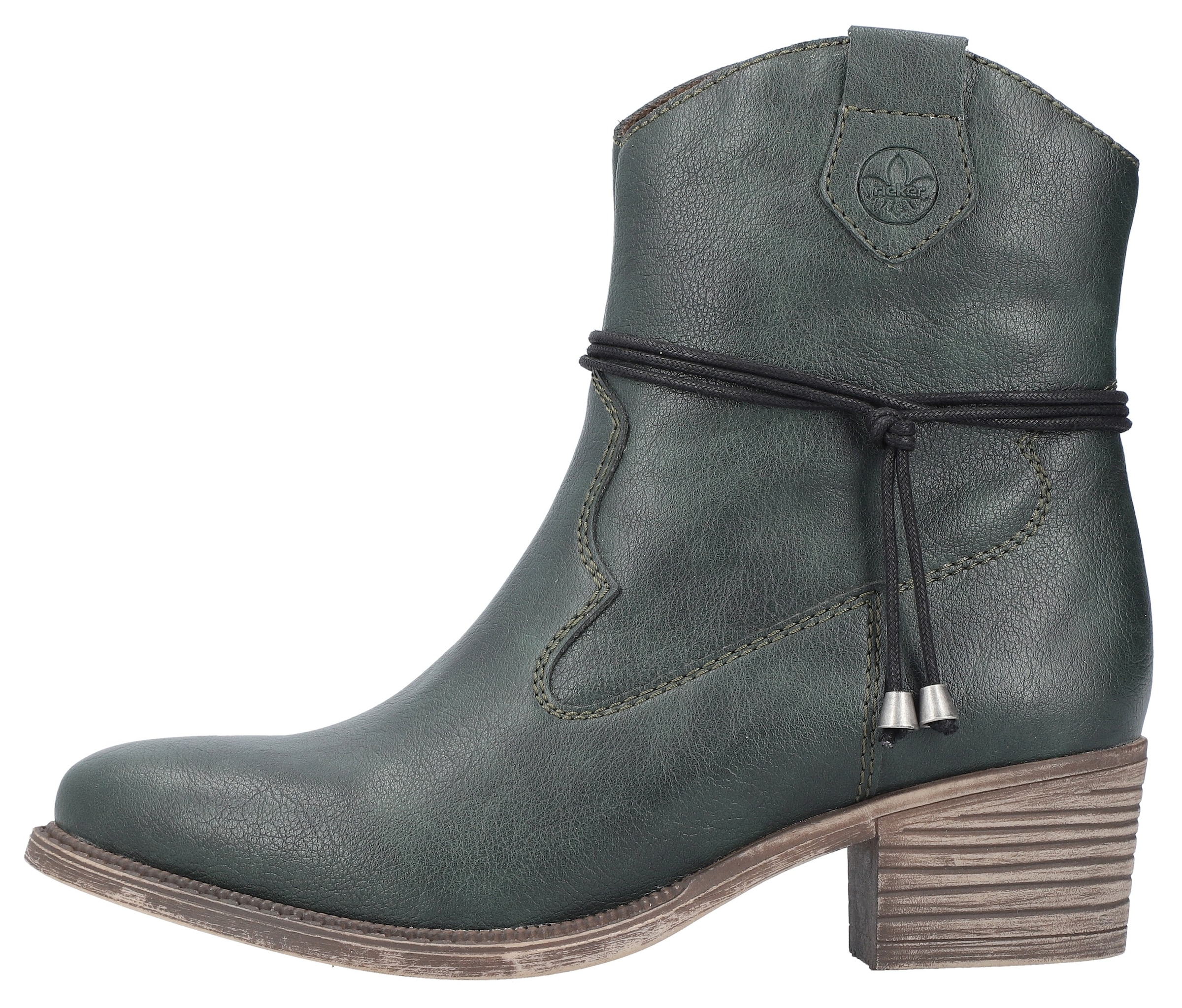 Rieker Westernstiefelette, Cowboyboots, Stiefelette, Blockabsatz, in spitz zulaufender Form